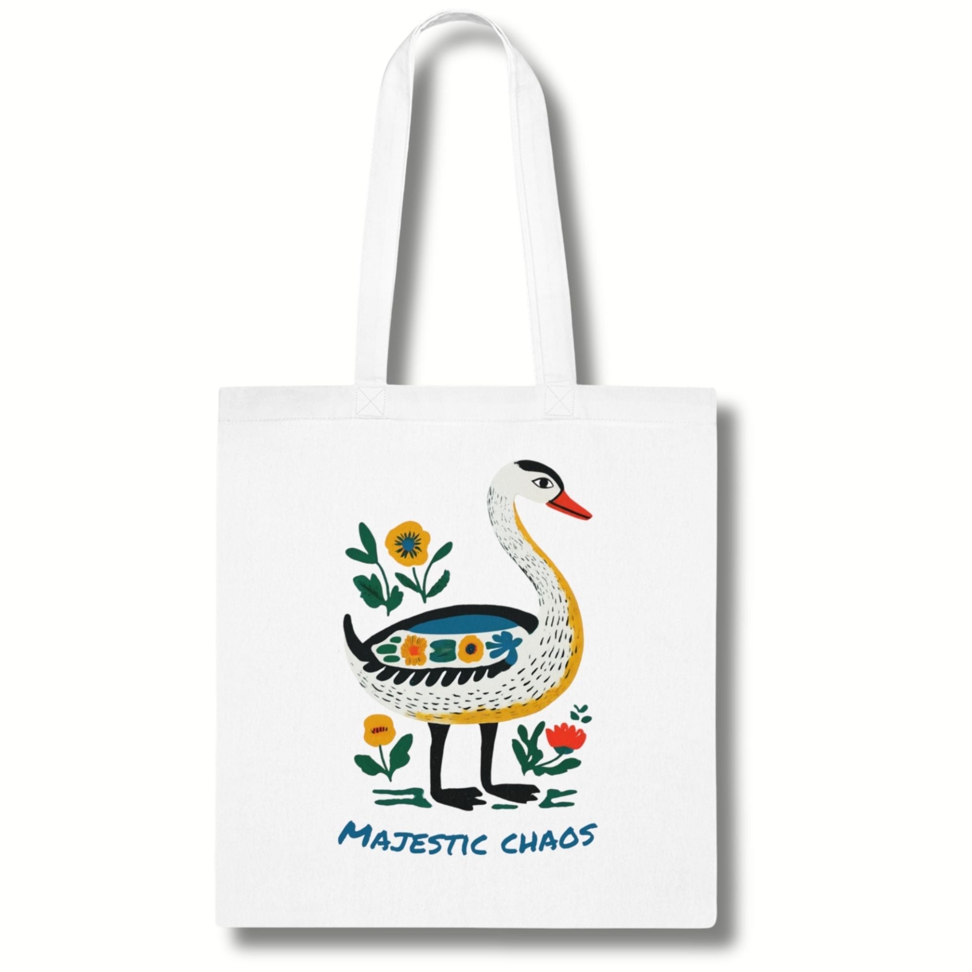Majestic Chaos Swan Cotton Tote Bag