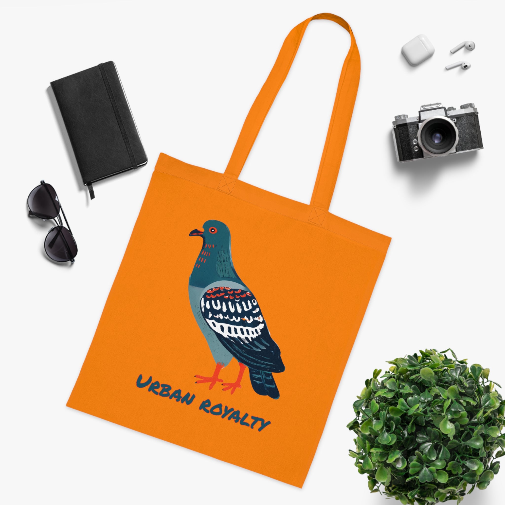 ‘Urban Royalty’ Pigeon Cotton Tote Bag