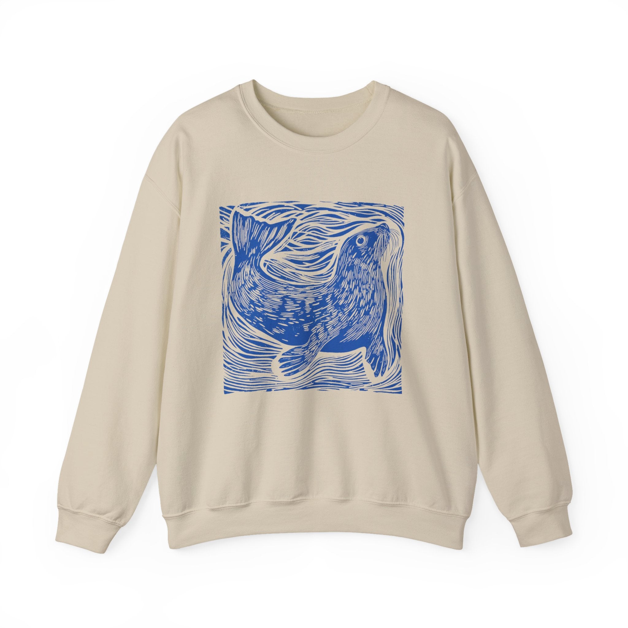 Curious Seal Rustic Print Sweatshirt