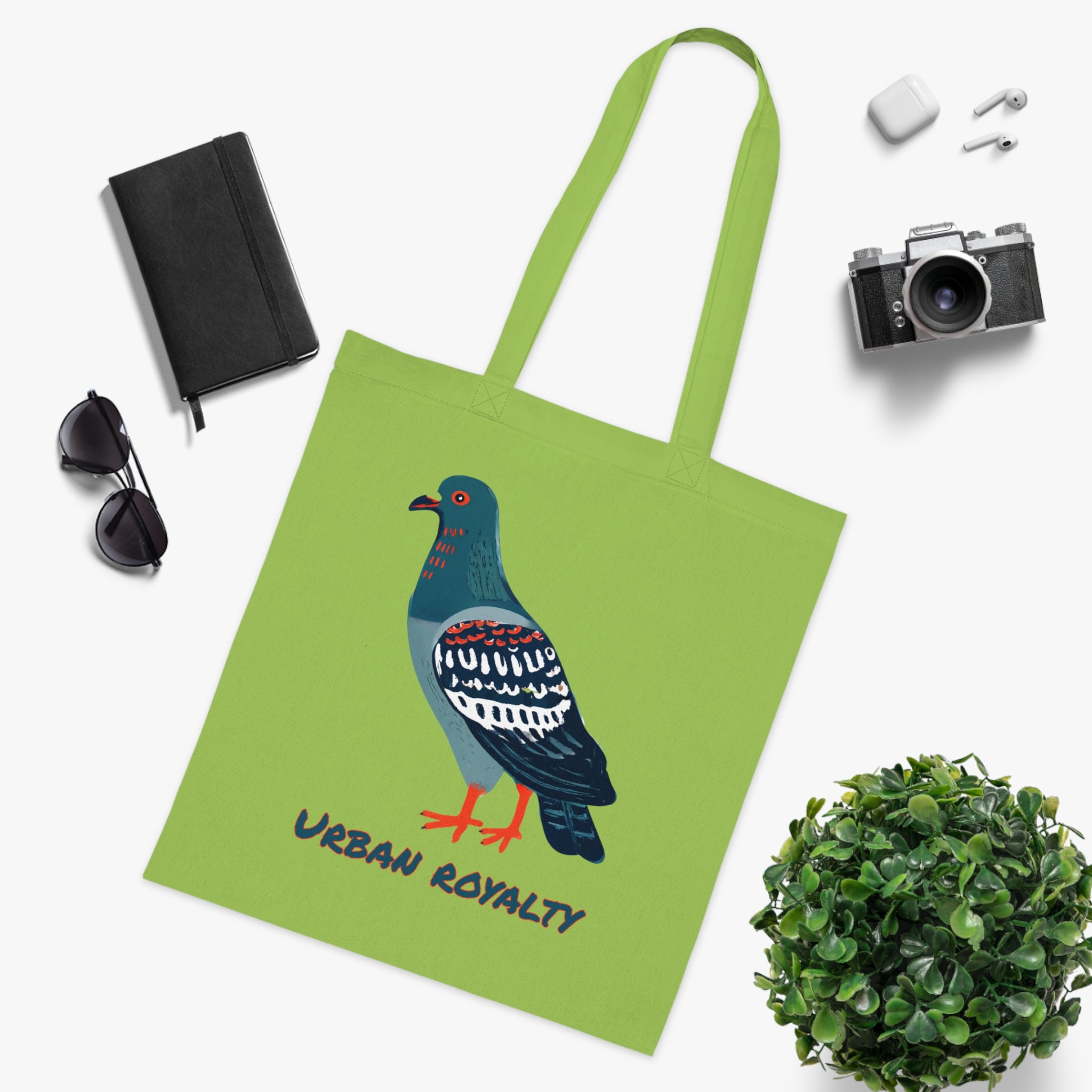 ‘Urban Royalty’ Pigeon Cotton Tote Bag
