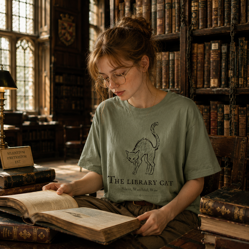The Library Cat Bestiary Tee