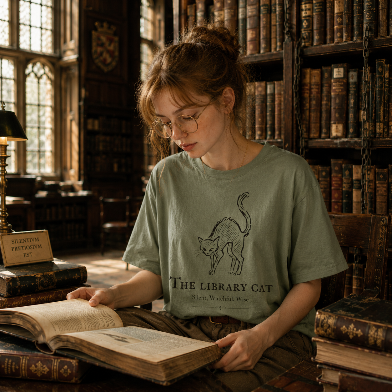The Library Cat Bestiary Tee