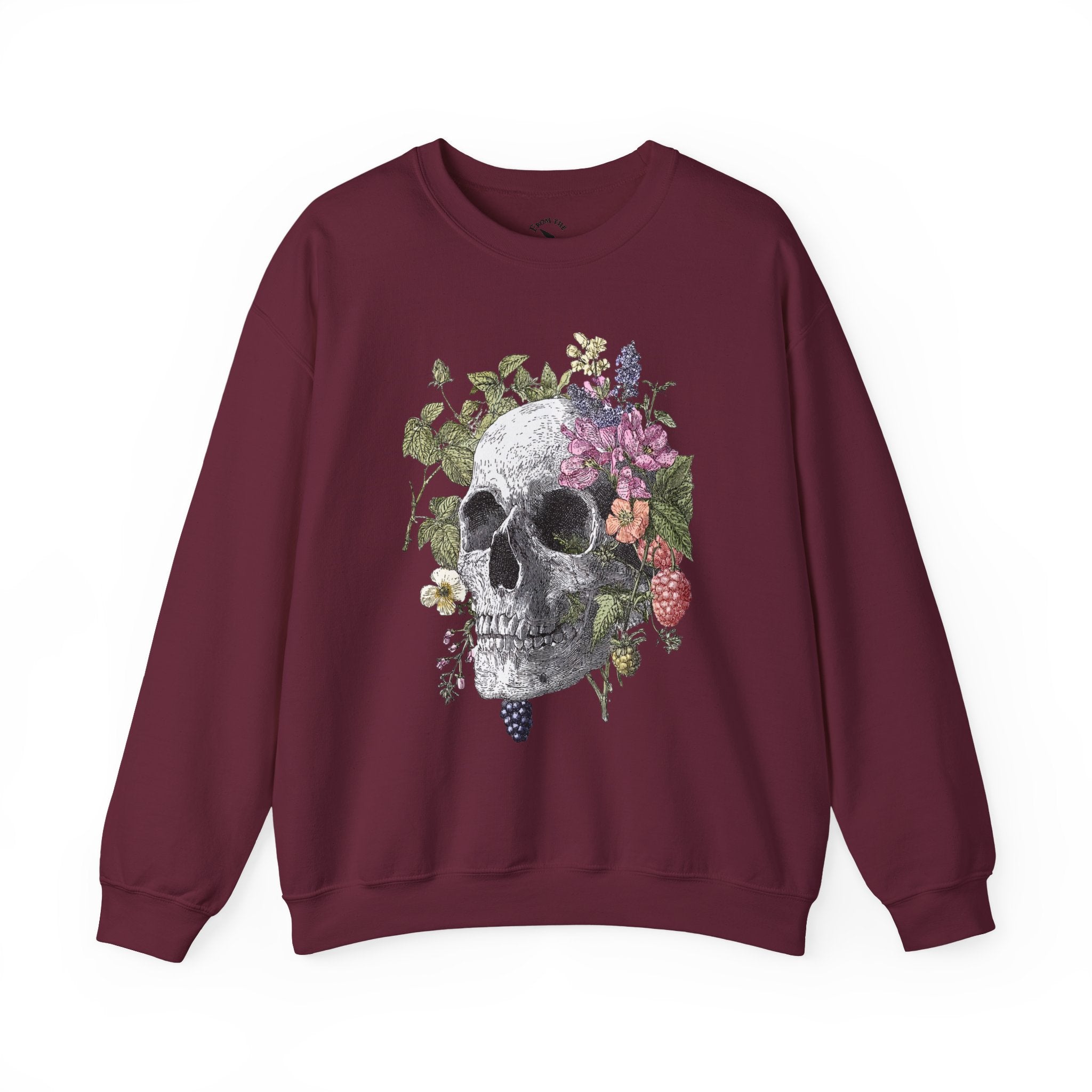 Autumn Botanical Skull Sweatshirt