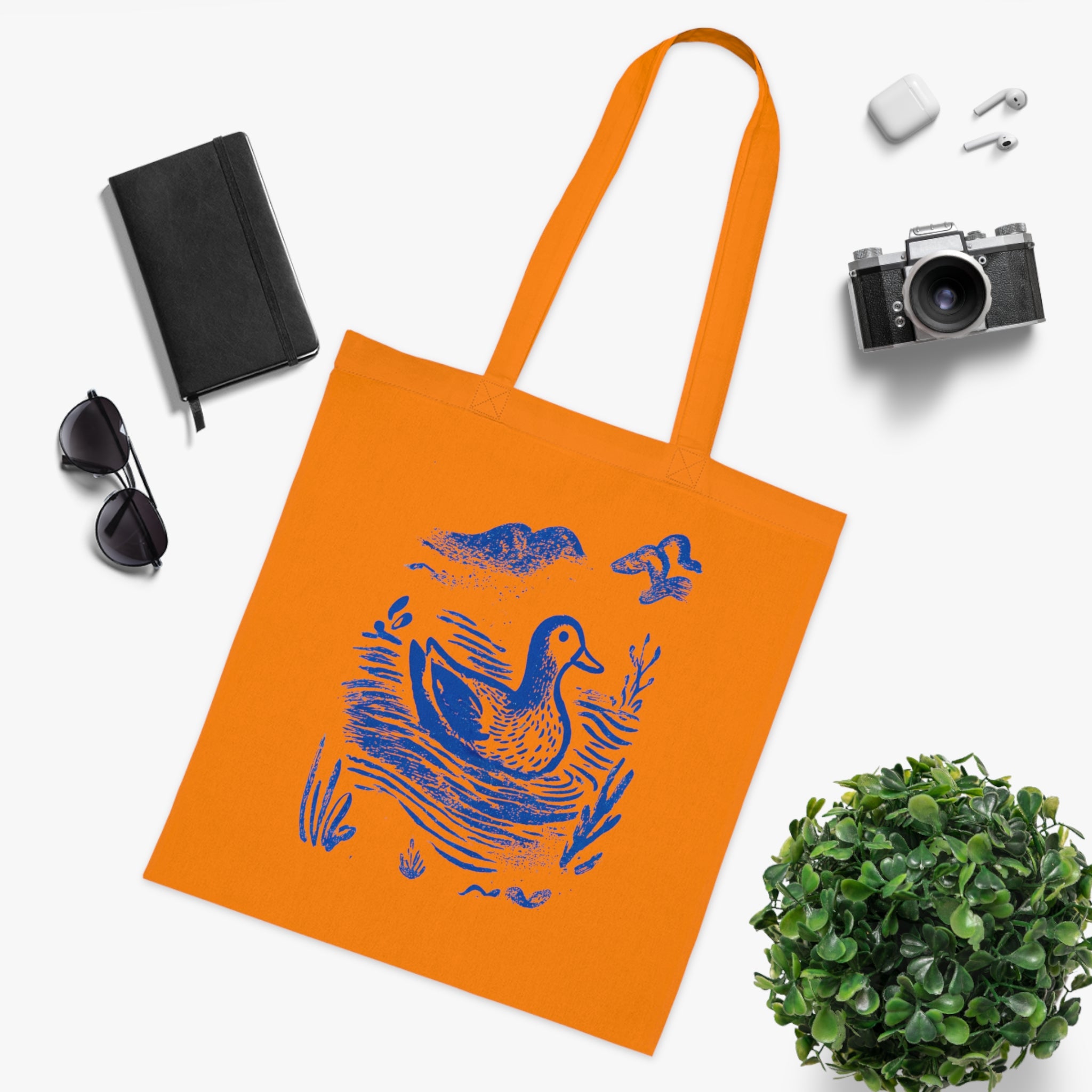 Rustic Print Duck Cotton Tote Bag
