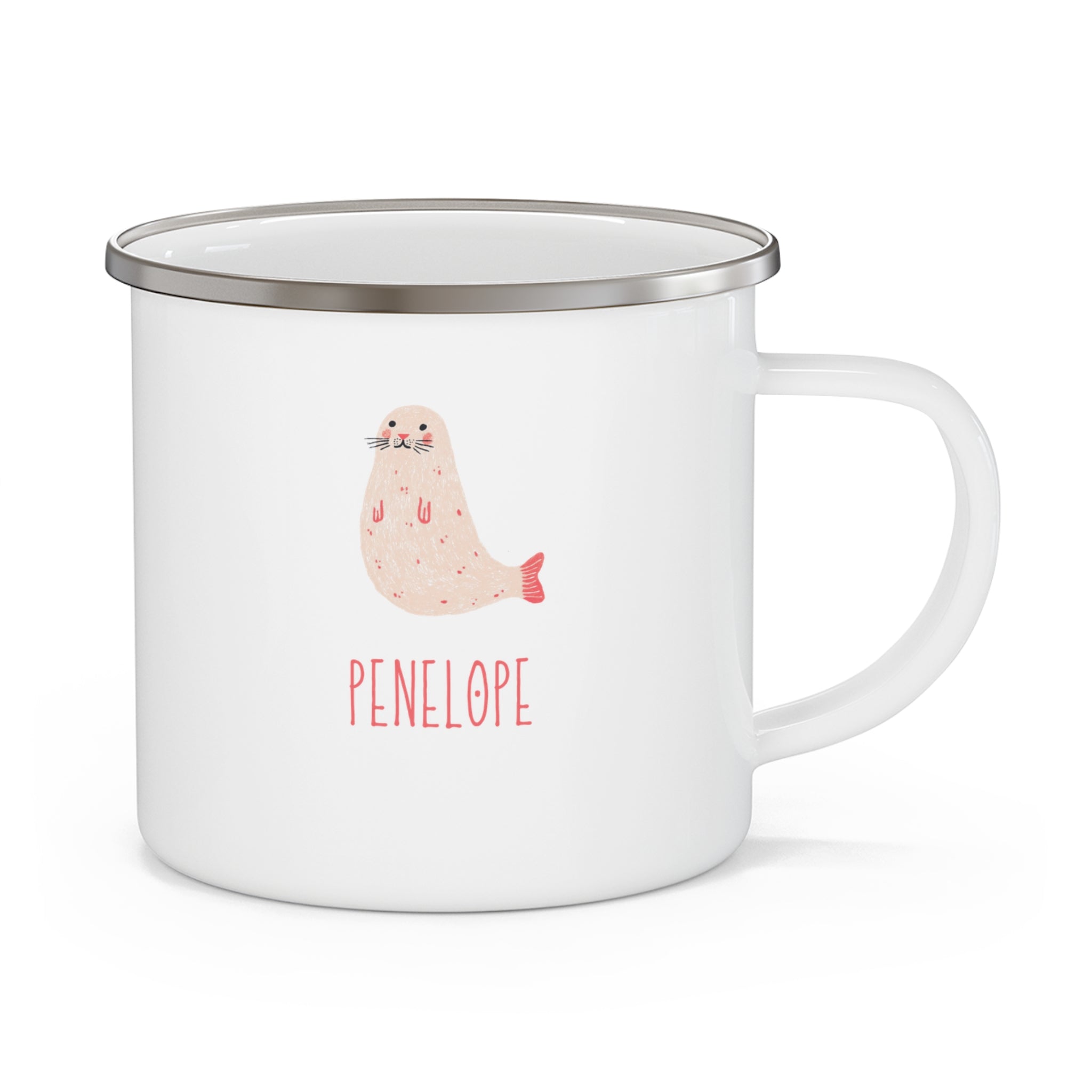 ‘Nap, Swim, Repeat’ Seal Enamel Mug