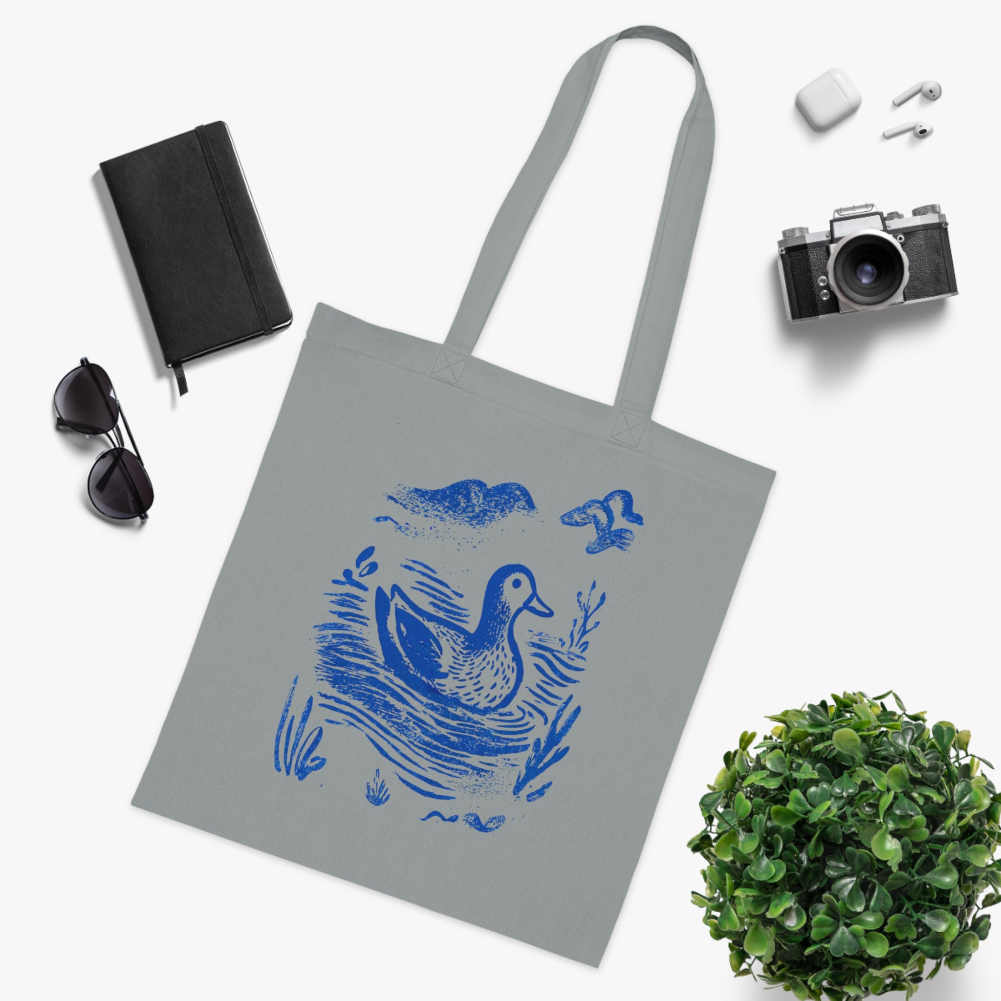 Rustic Print Duck Cotton Tote Bag