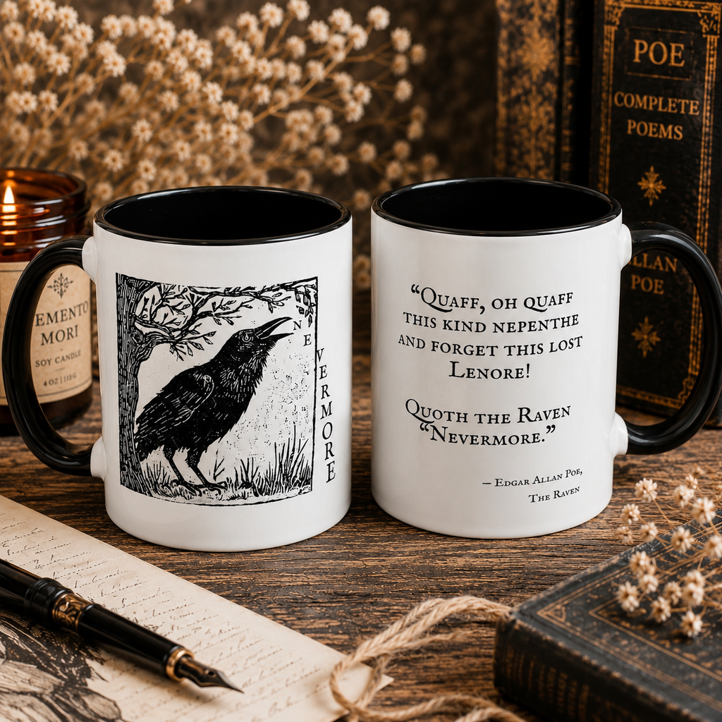 Nevermore Raven Quote Mug
