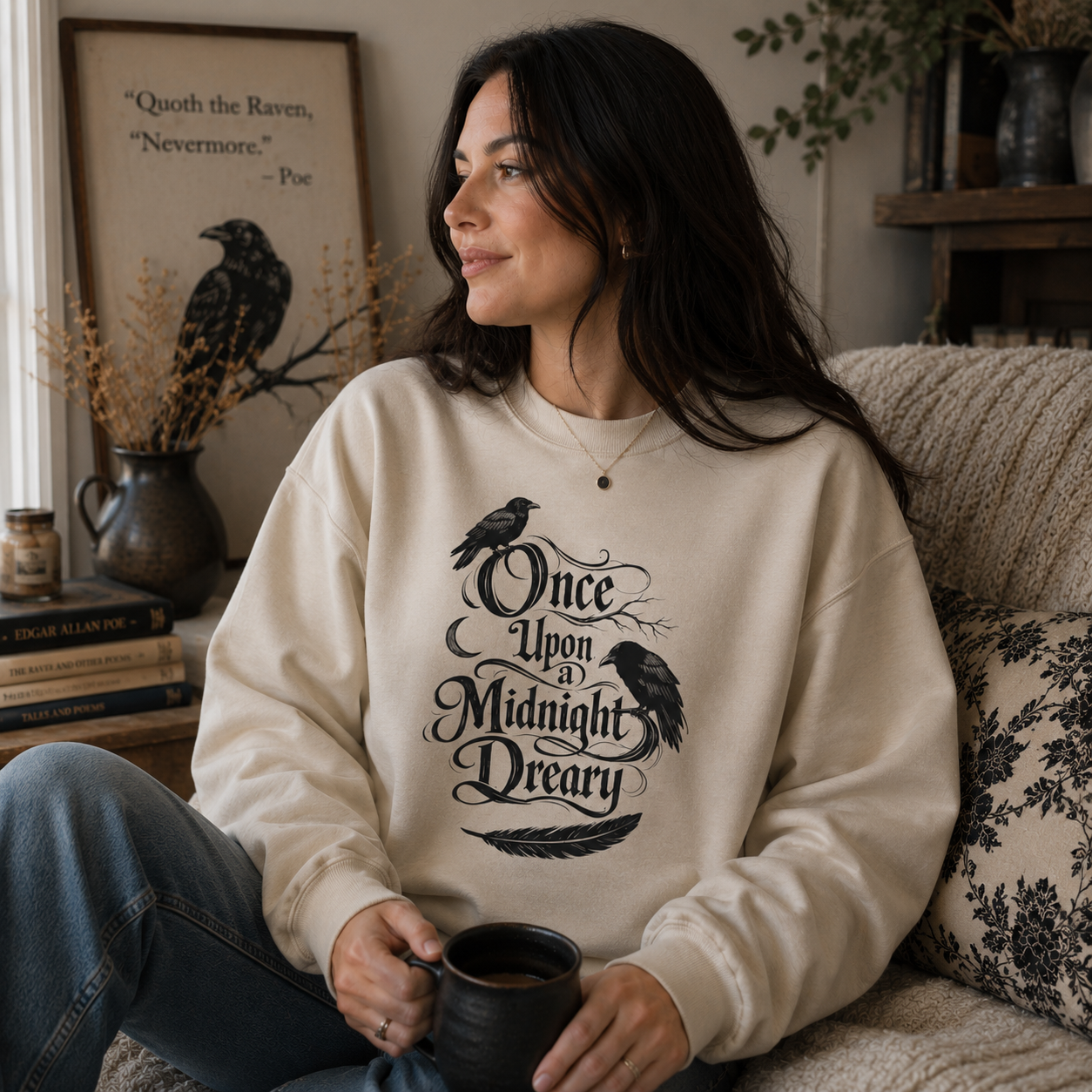 Upon a Midnight Dreary Poe Sweatshirt