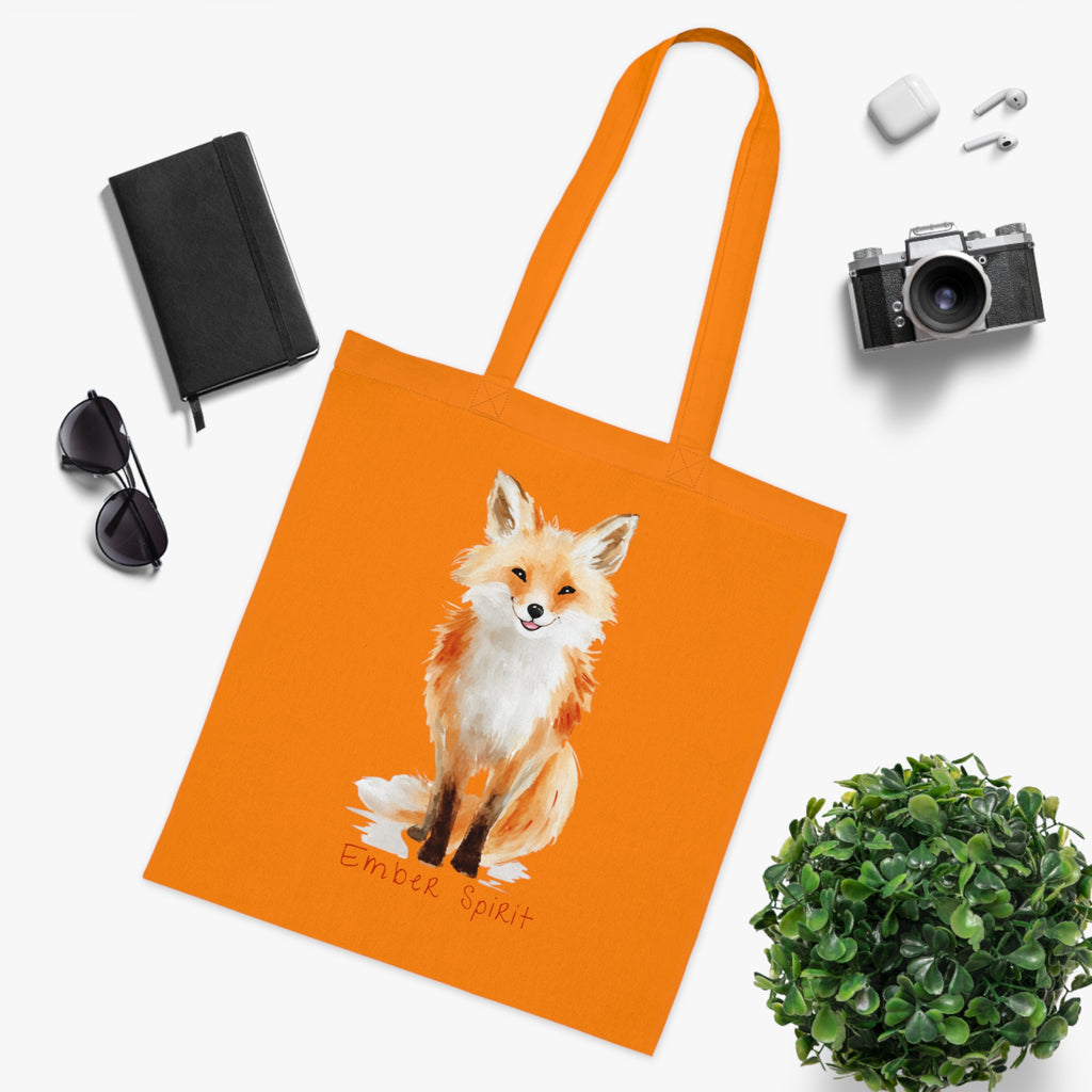 ‘Ember Spirit’ Fox Cotton Tote Bag