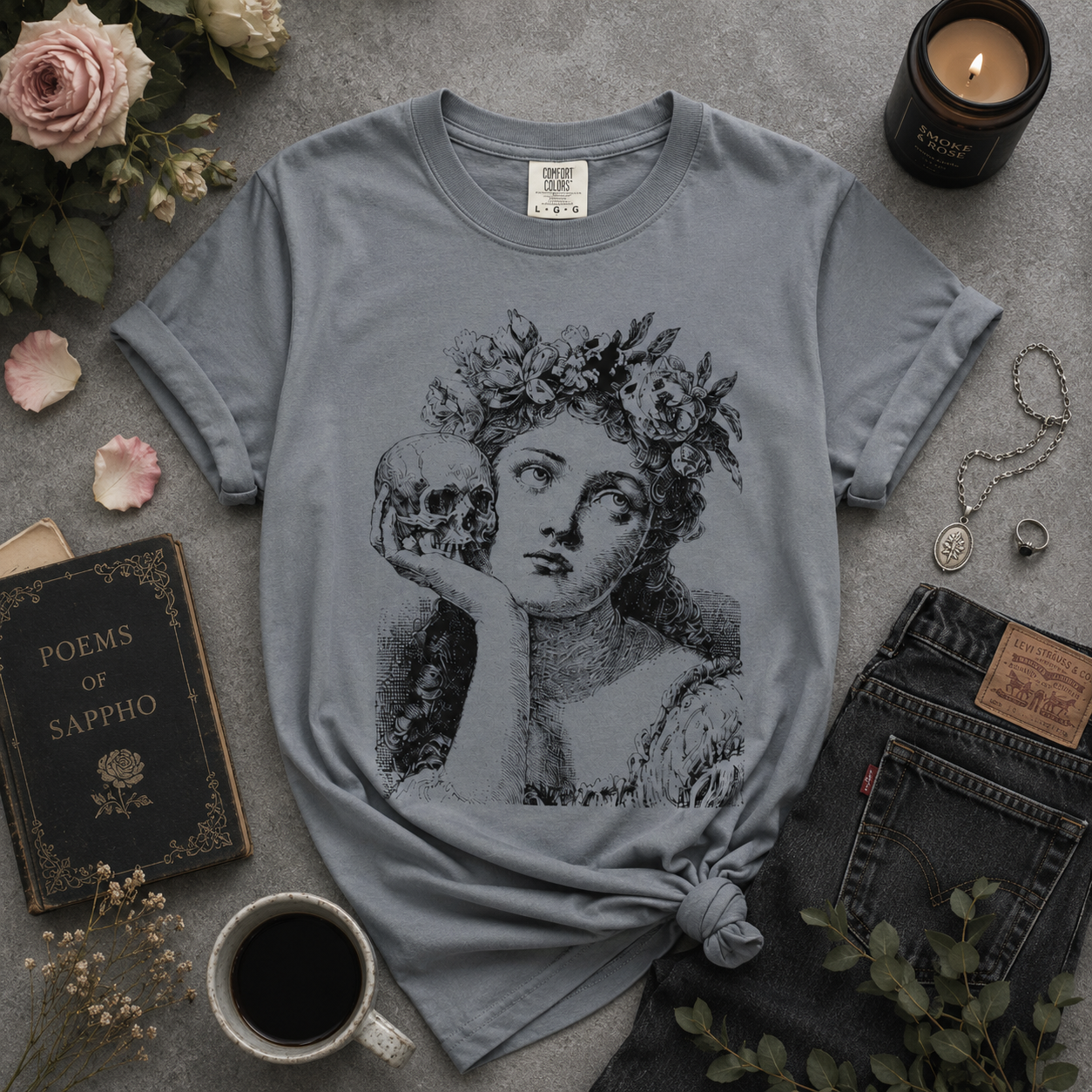 Skull and Floral Tee