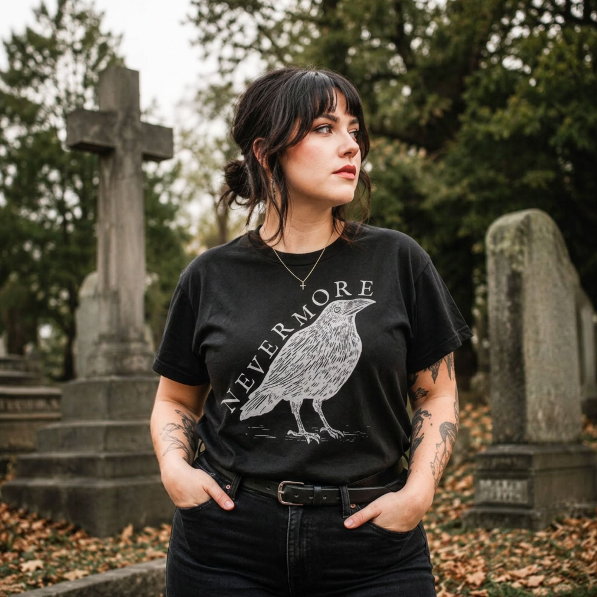 Nevermore Literary Raven Tee