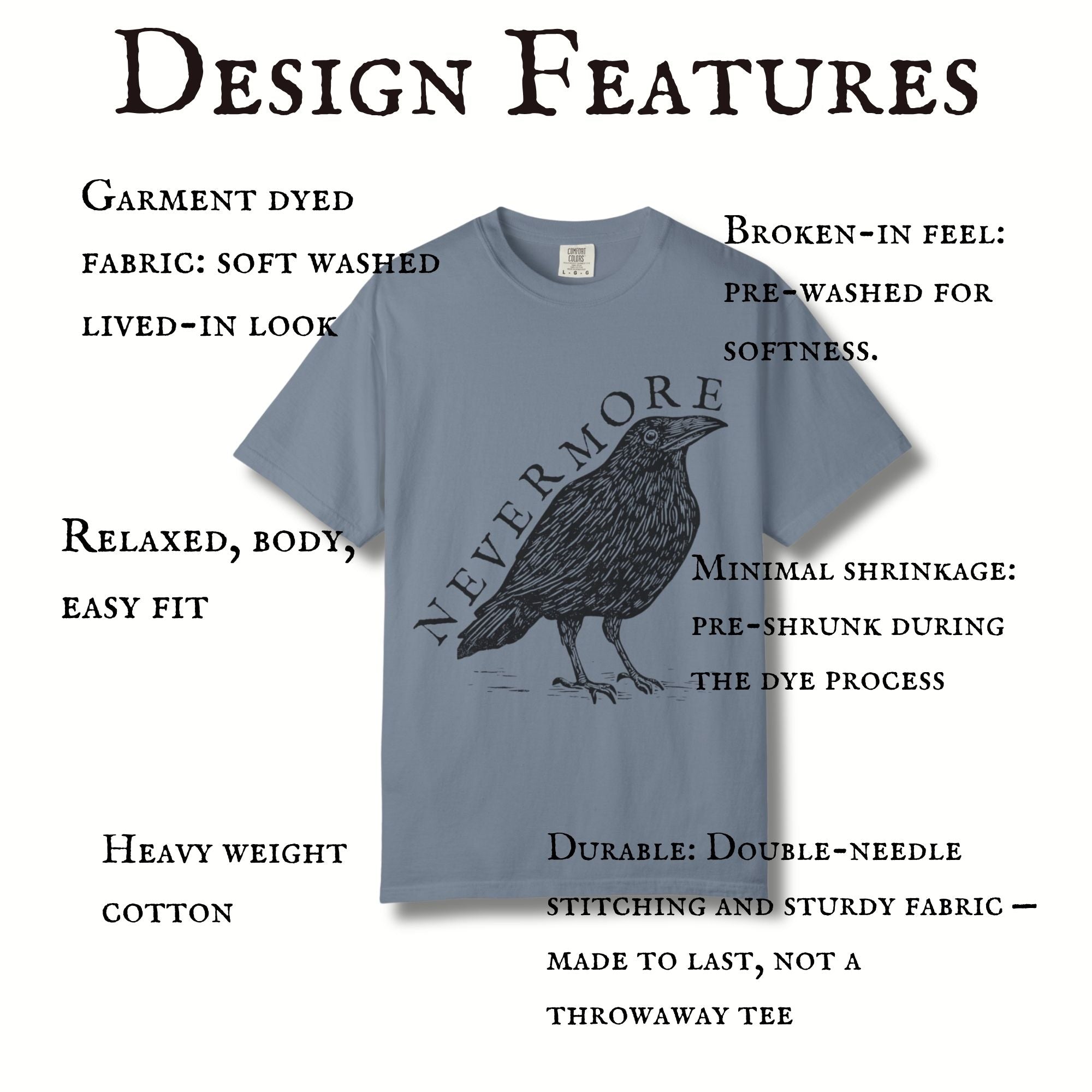 Nevermore Literary Raven Tee