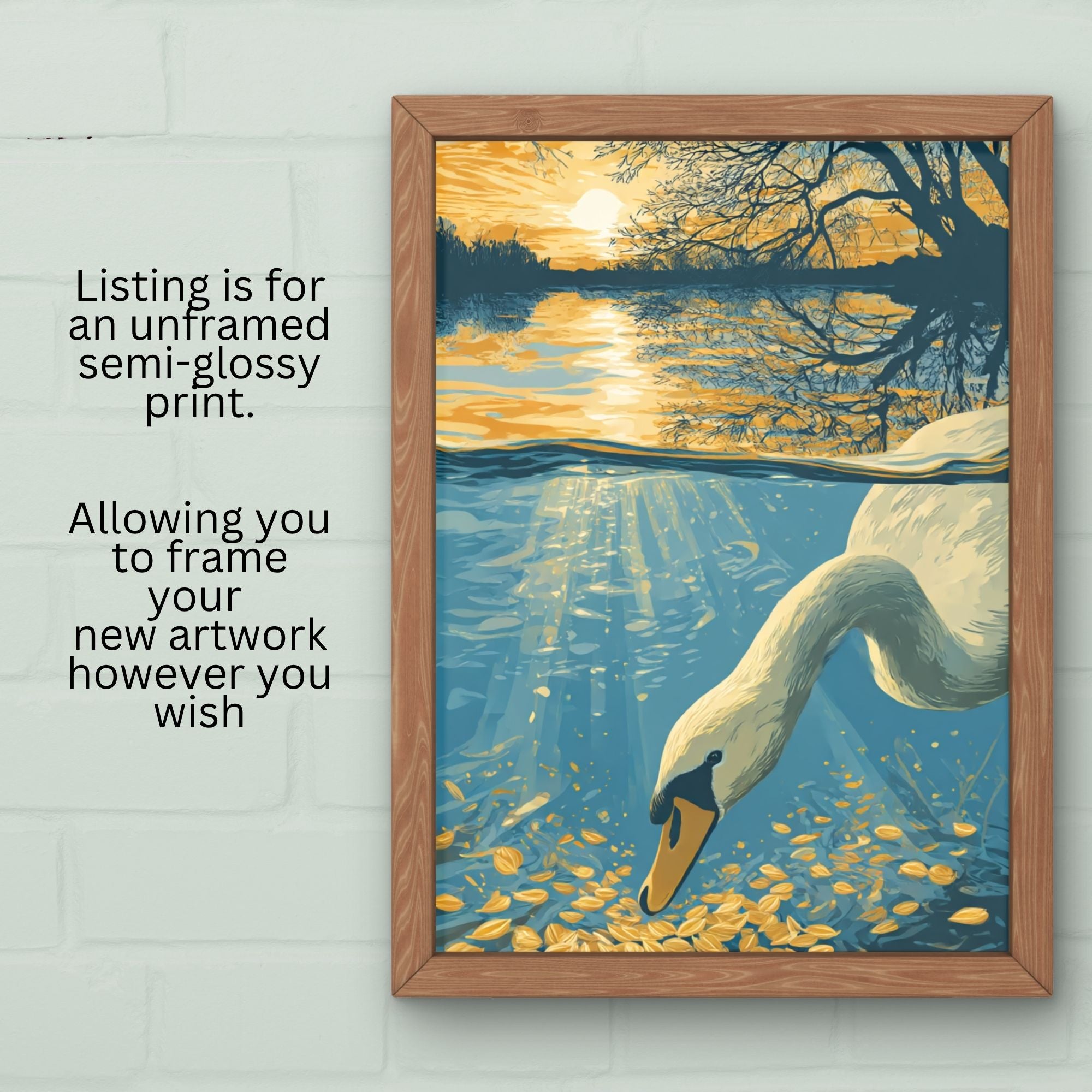 Sunset Swan Wall Art