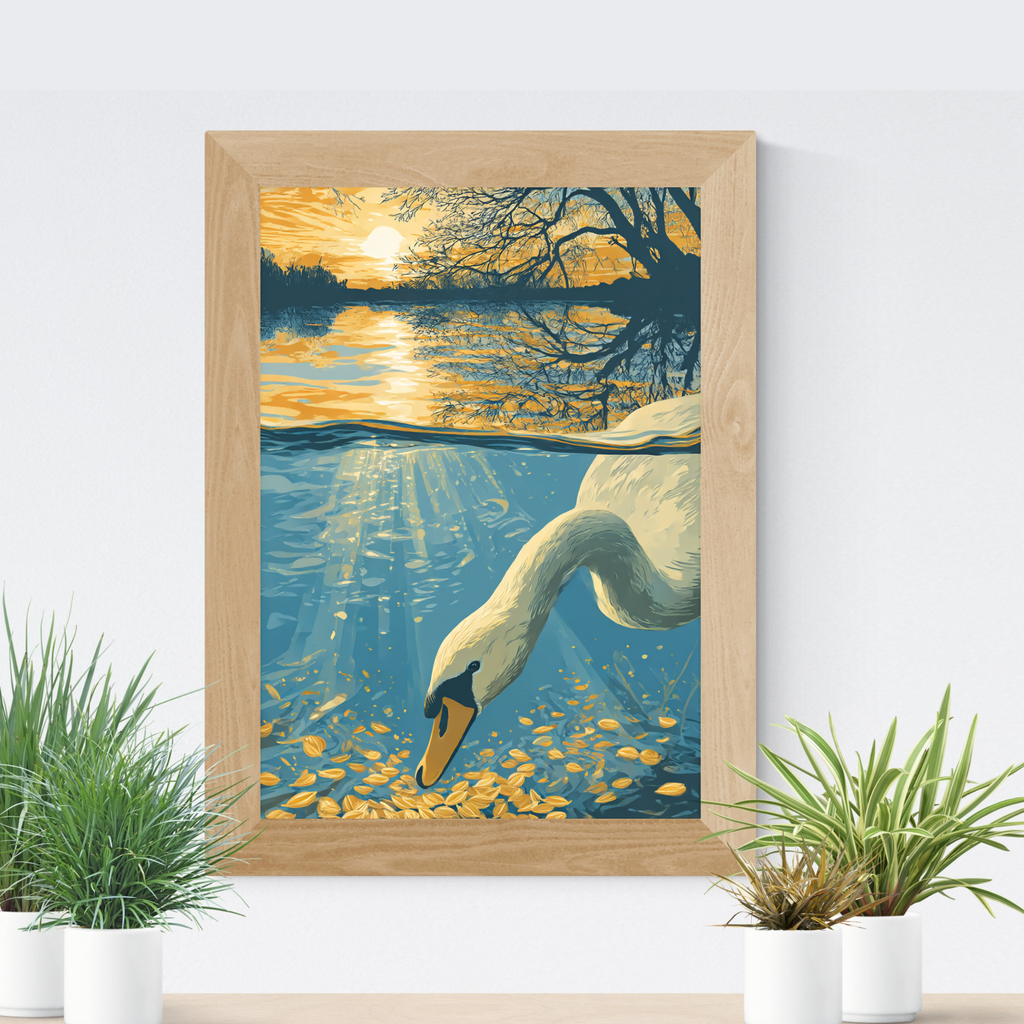 Sunset Swan Wall Art