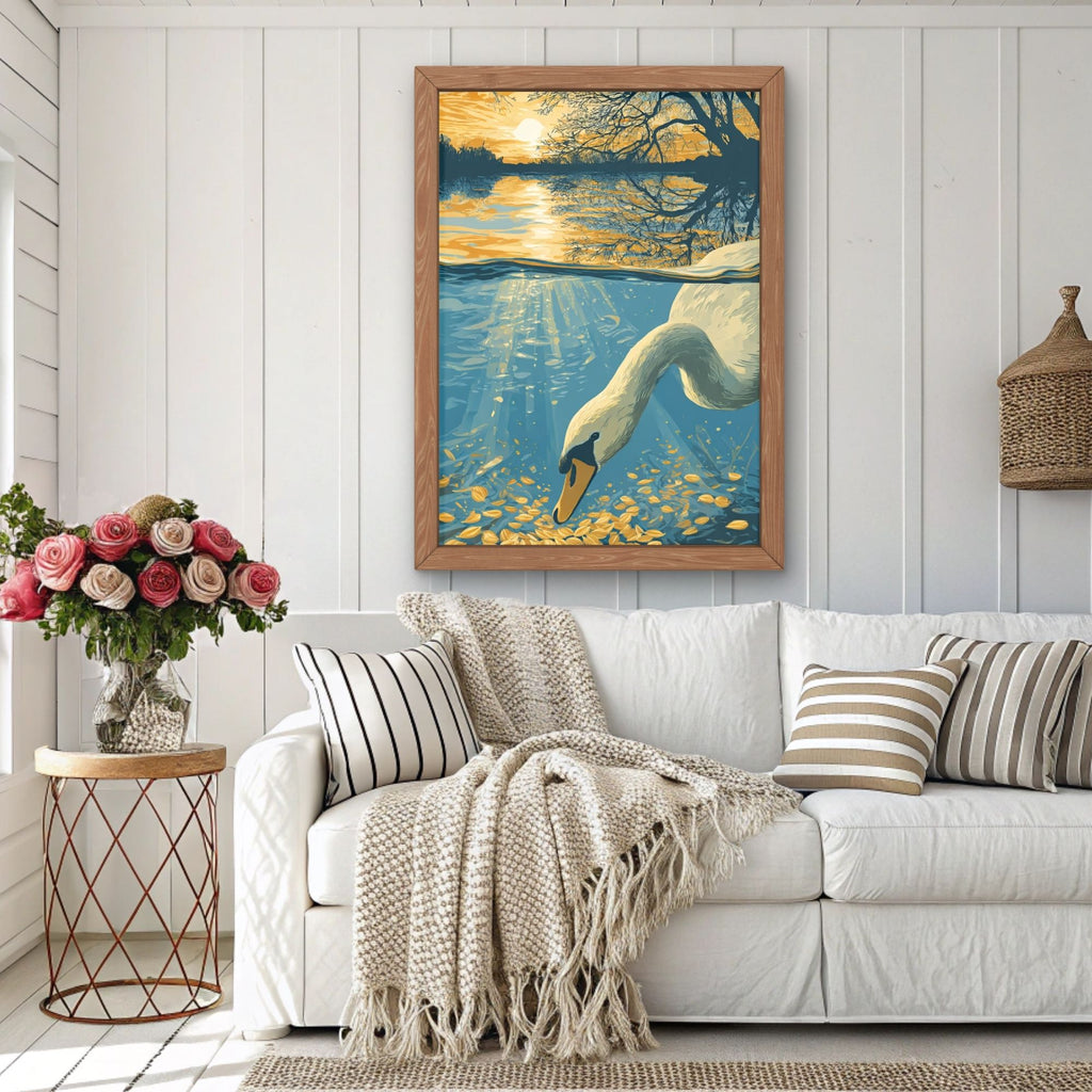 Sunset Swan Wall Art