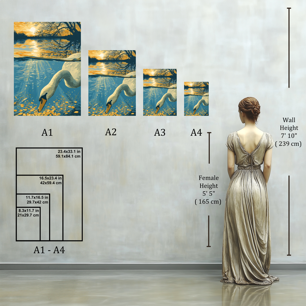 Sunset Swan Wall Art