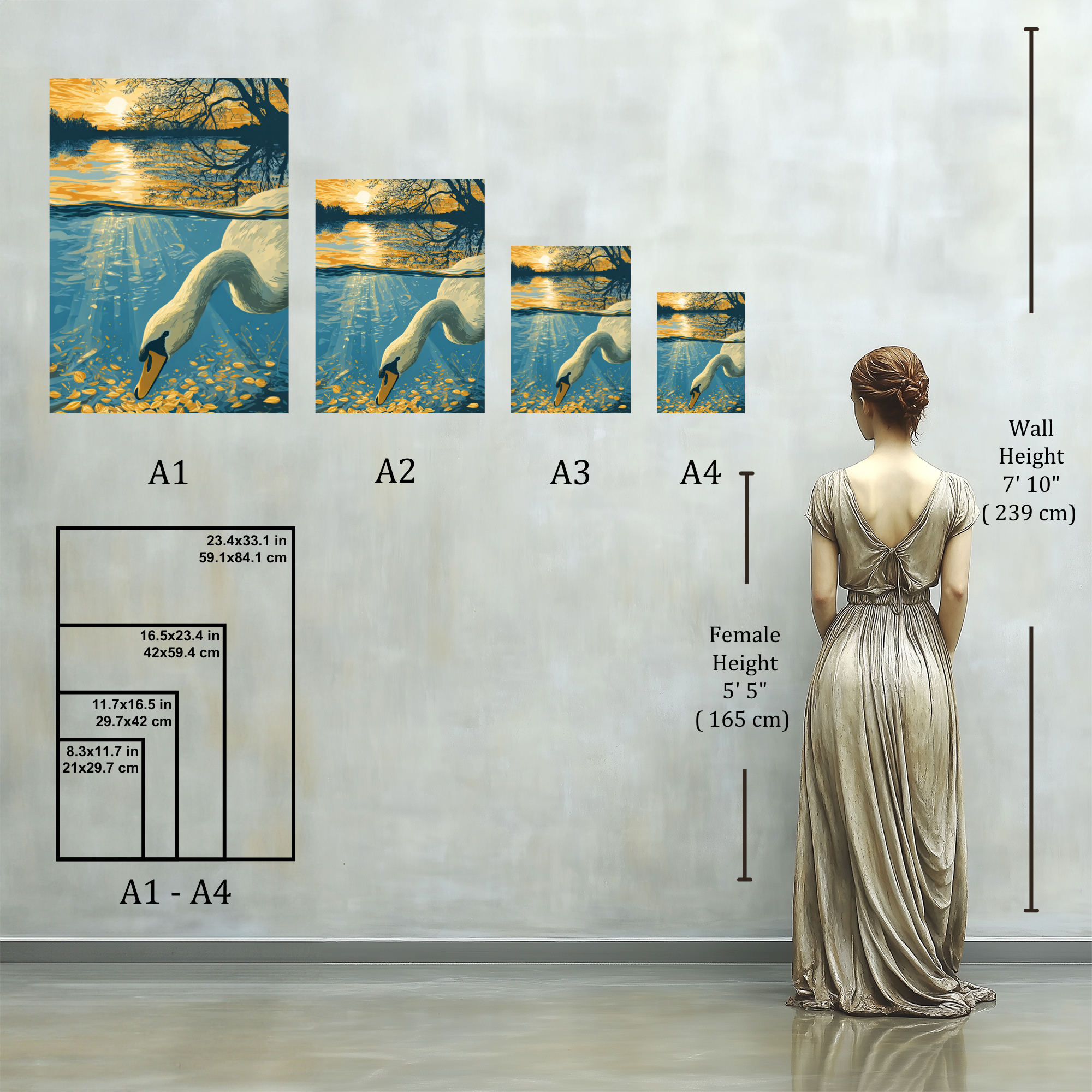 Sunset Swan Wall Art