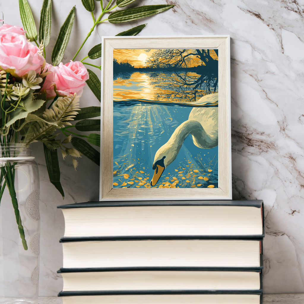 Sunset Swan Wall Art