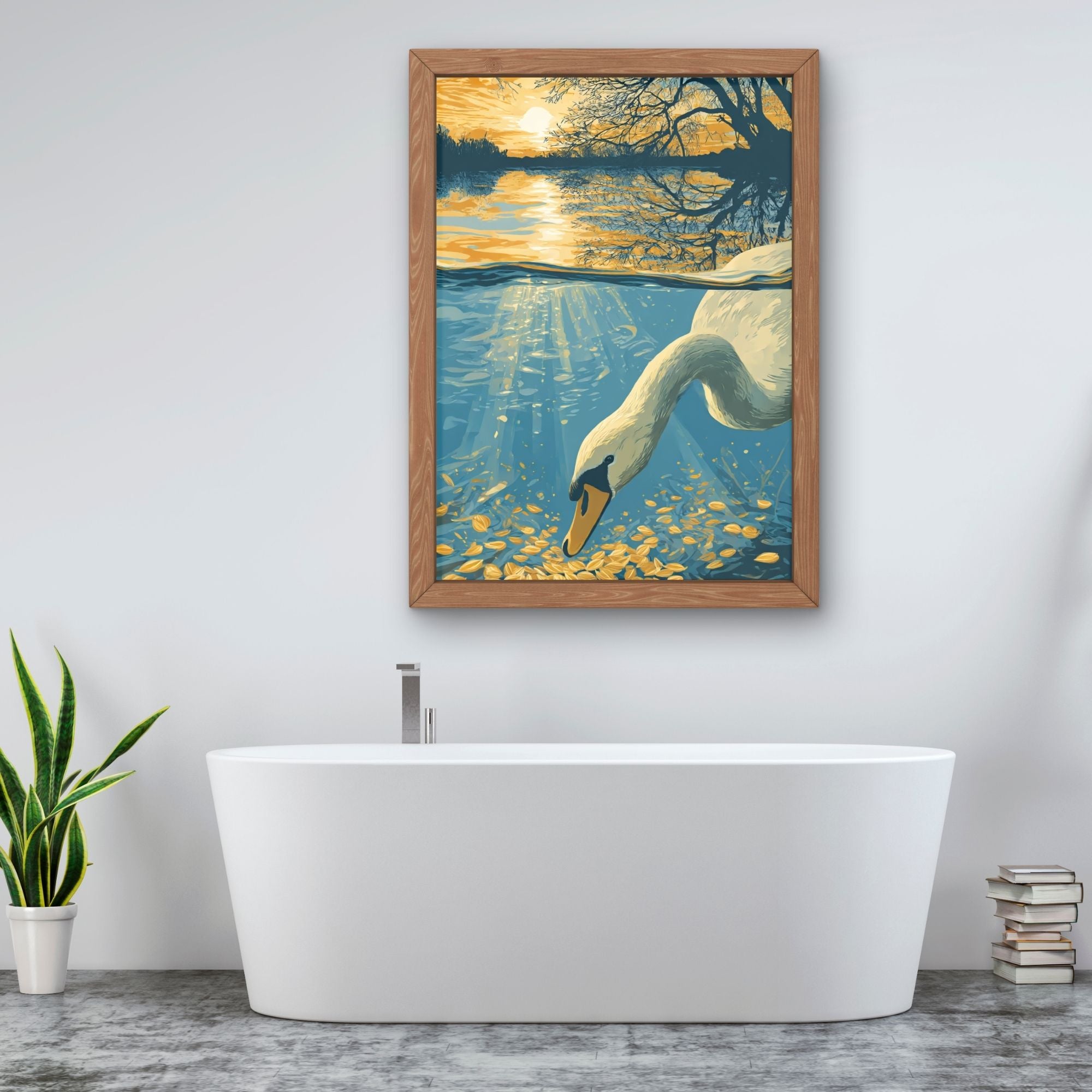 Sunset Swan Wall Art
