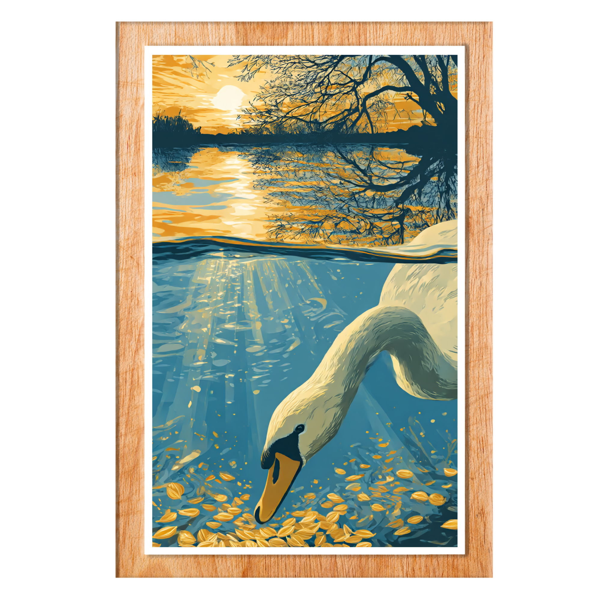 Sunset Swan Wall Art