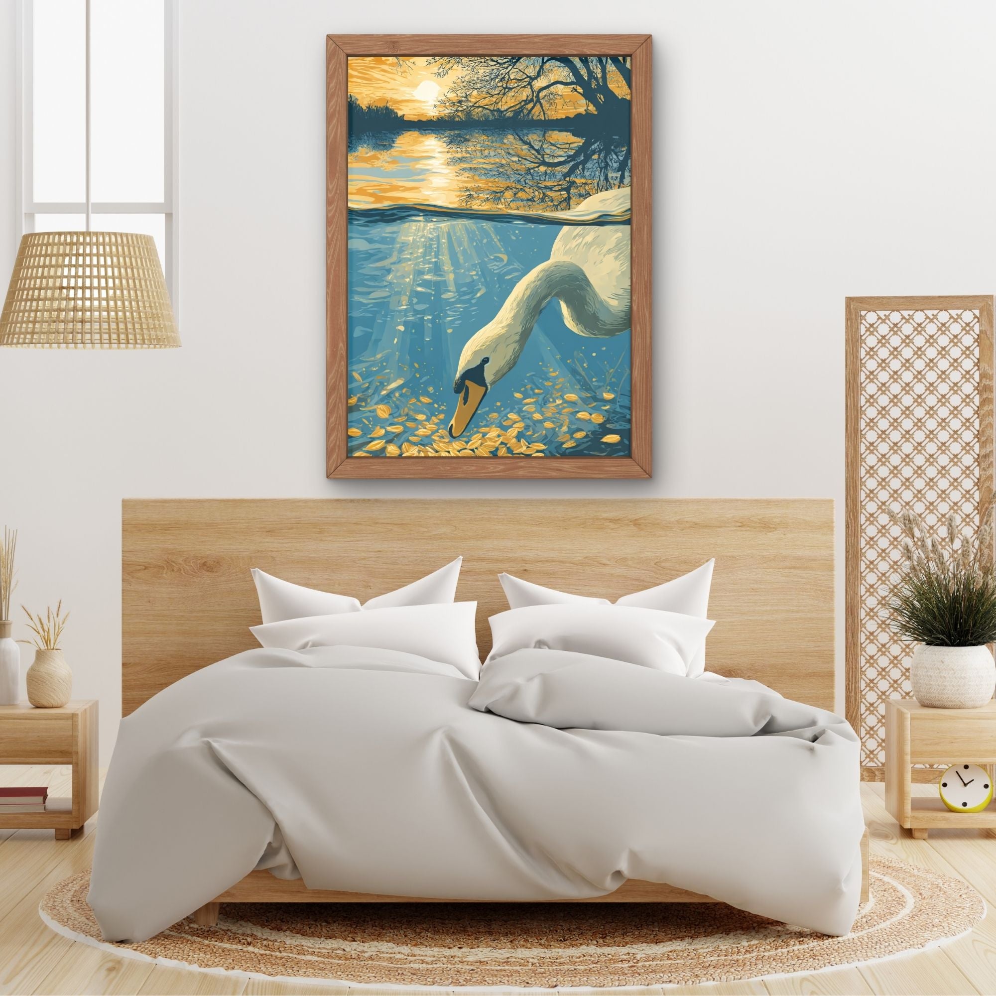 Sunset Swan Wall Art