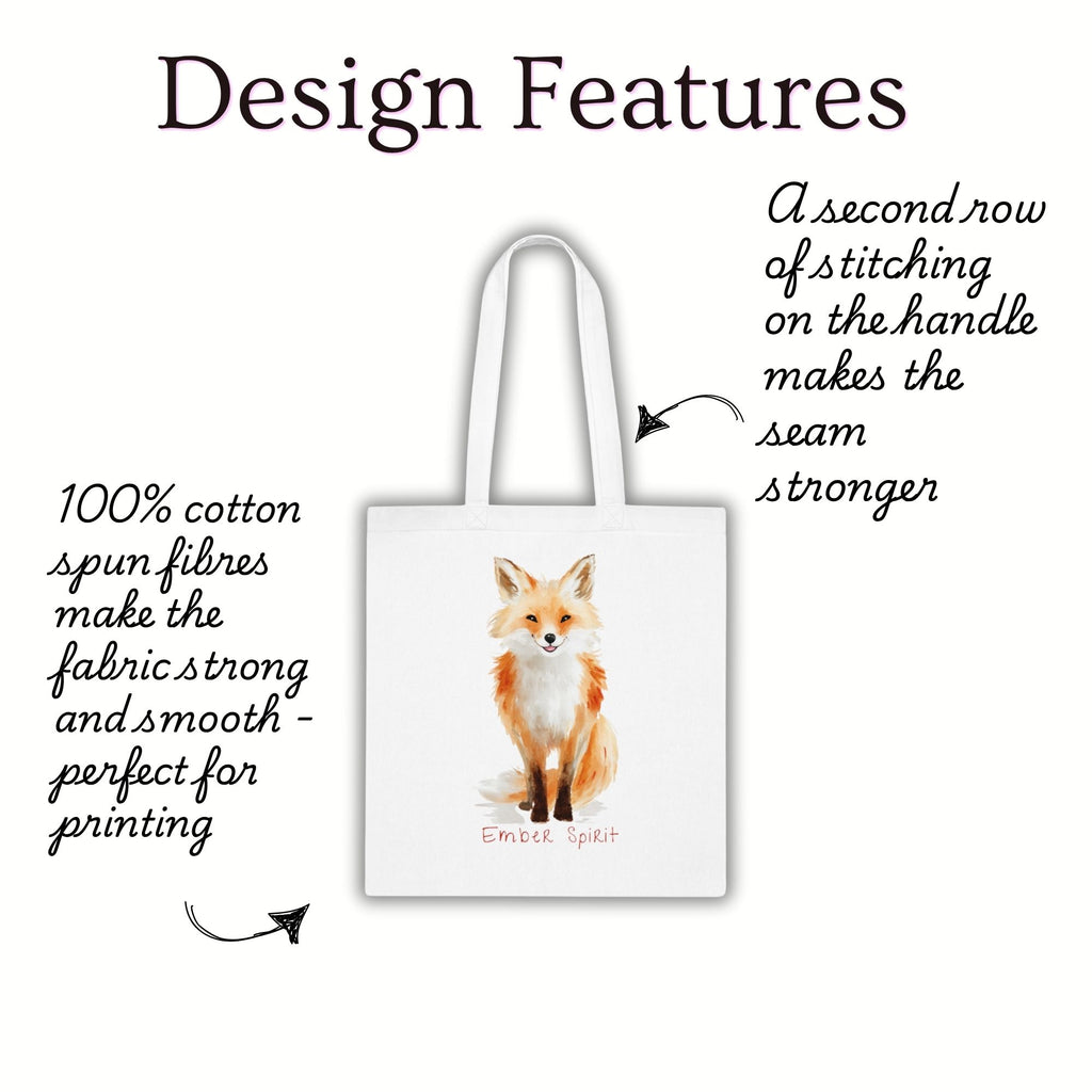 ‘Ember Spirit’ Fox Cotton Tote Bag
