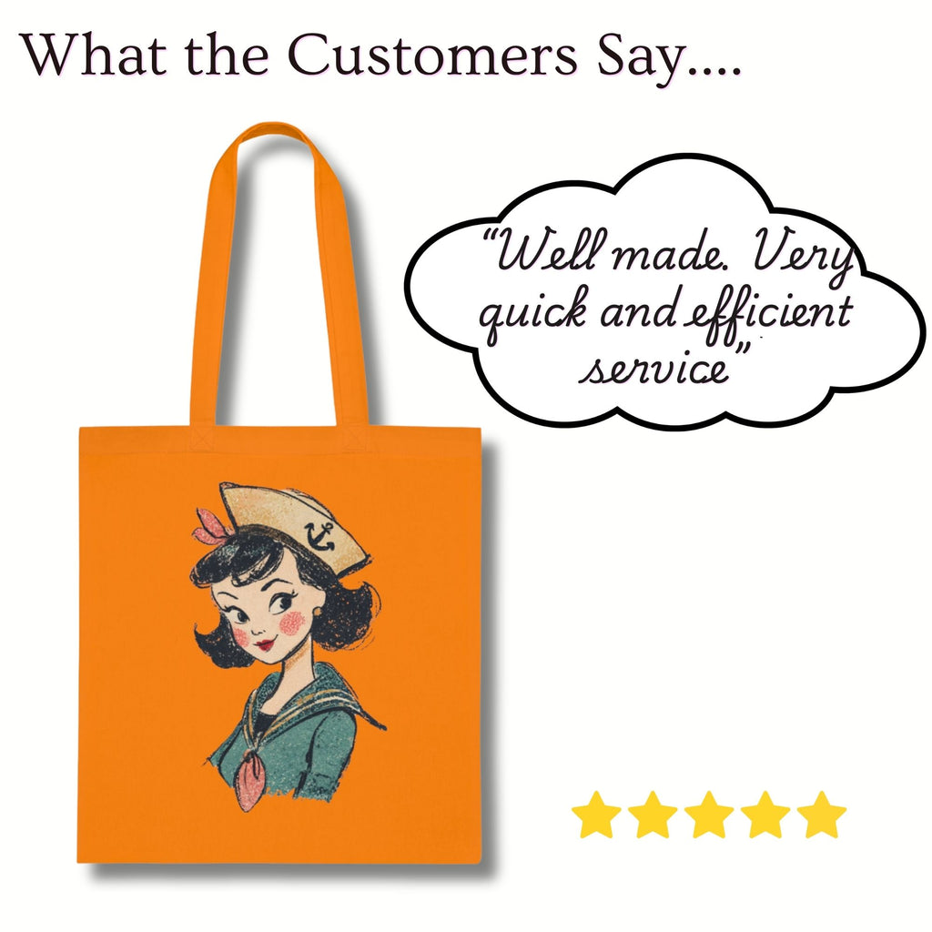 Vintage Sailor Girl Cotton Tote Bag