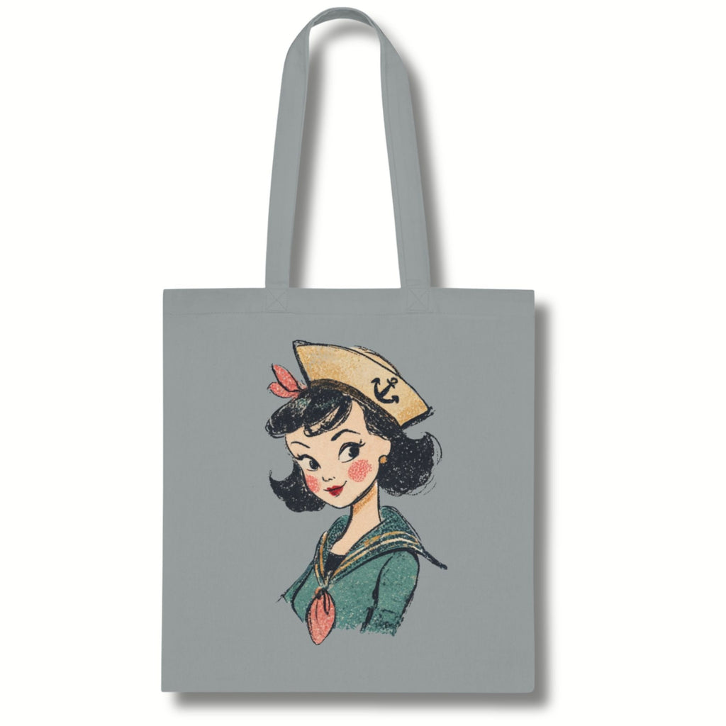 Vintage Sailor Girl Cotton Tote Bag
