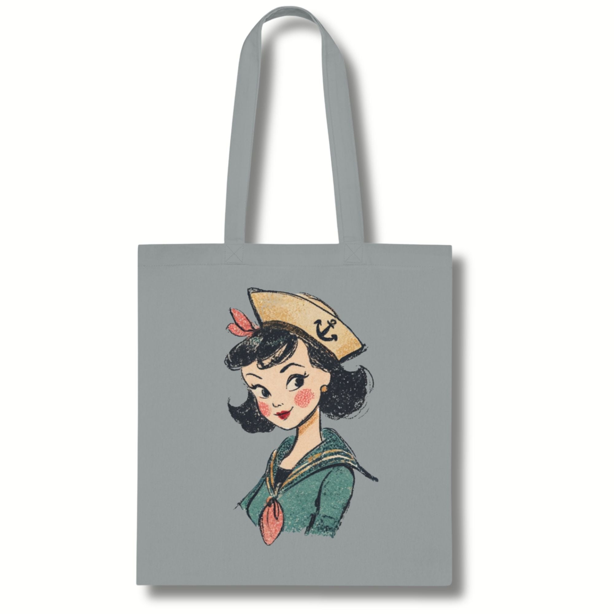 Vintage Sailor Girl Cotton Tote Bag