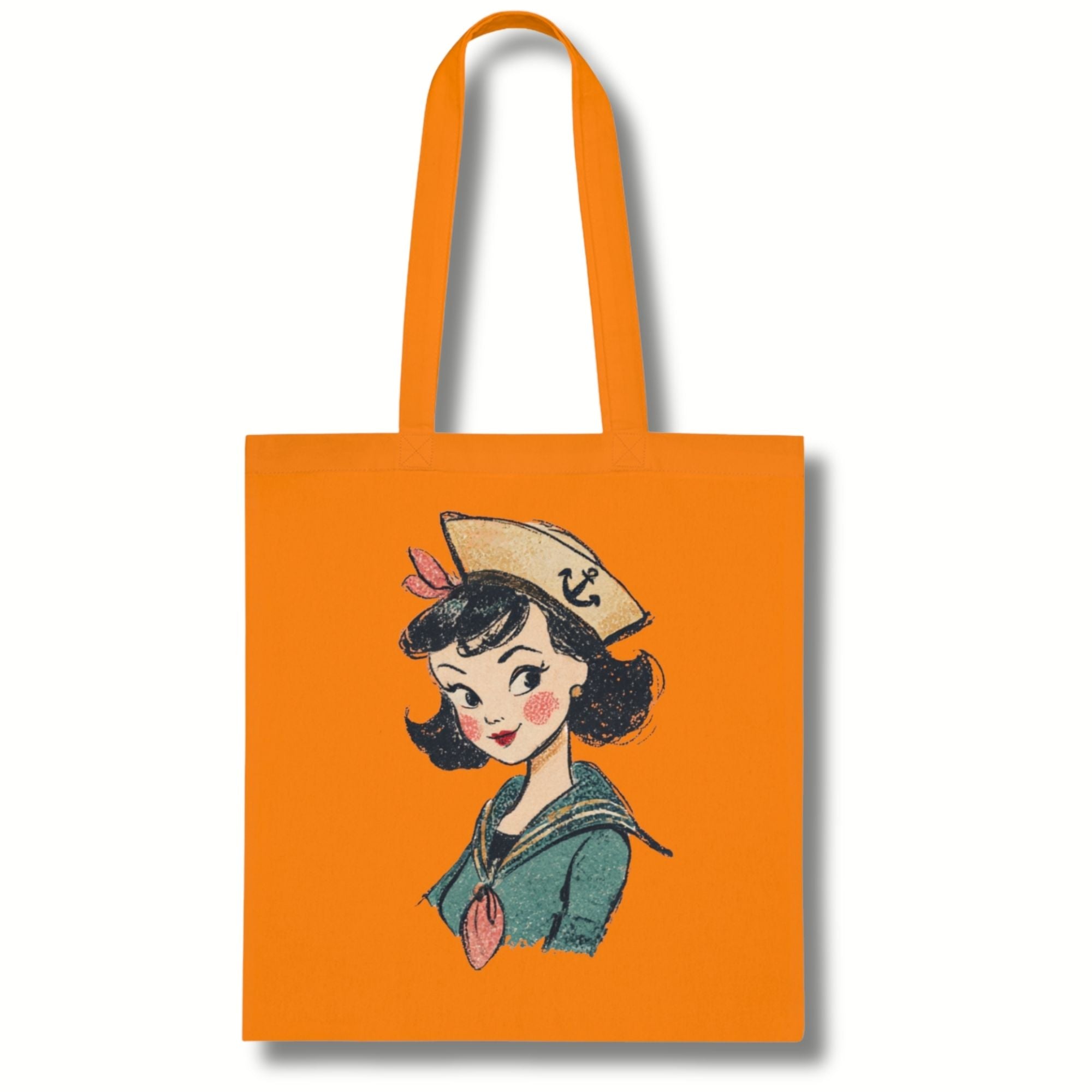 Vintage Sailor Girl Cotton Tote Bag