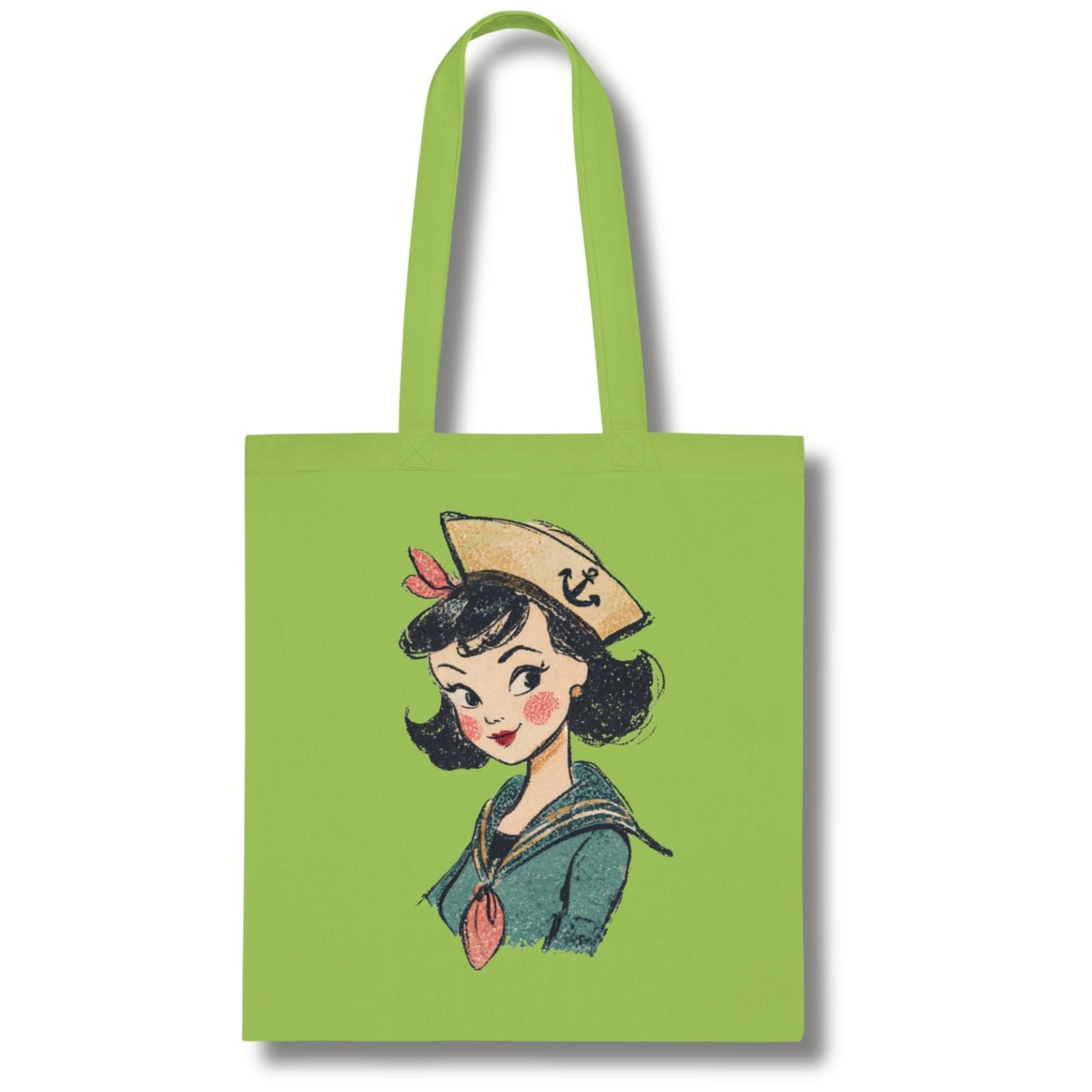 Vintage Sailor Girl Cotton Tote Bag