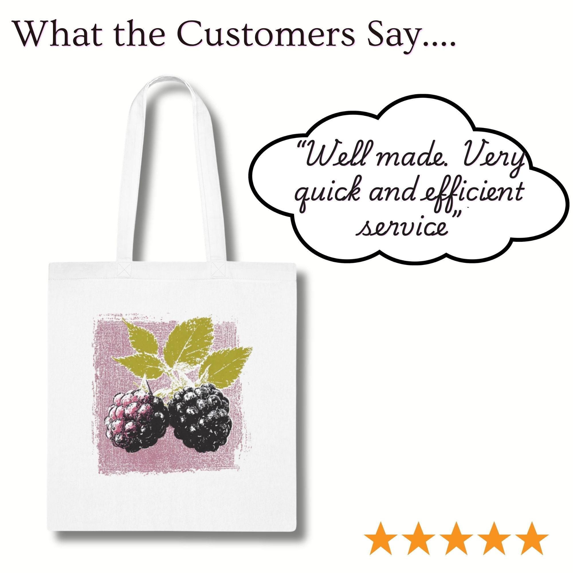Blackberry Cotton Tote Bag