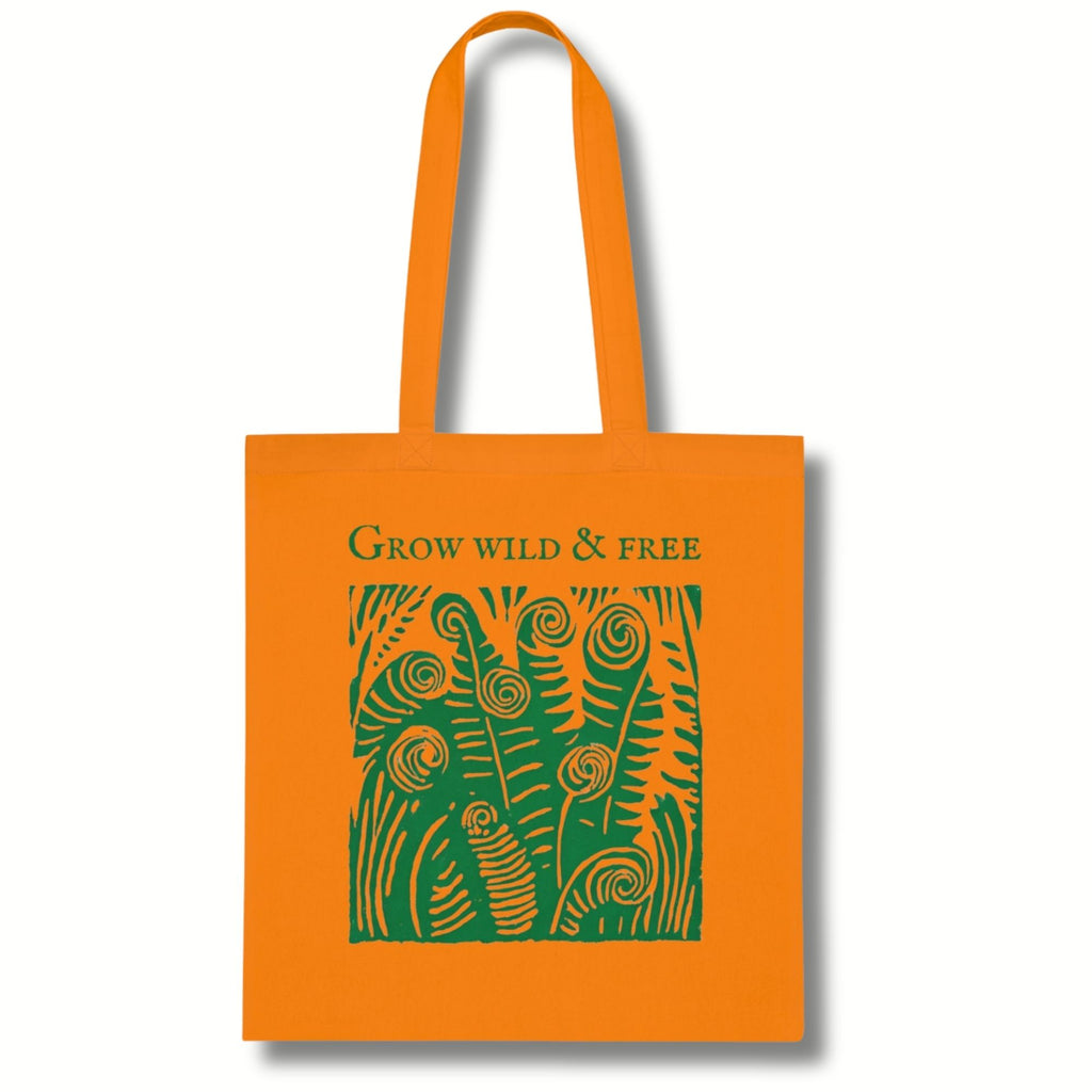‘Grow Wild and Free’ Fern Cotton Tote Bag