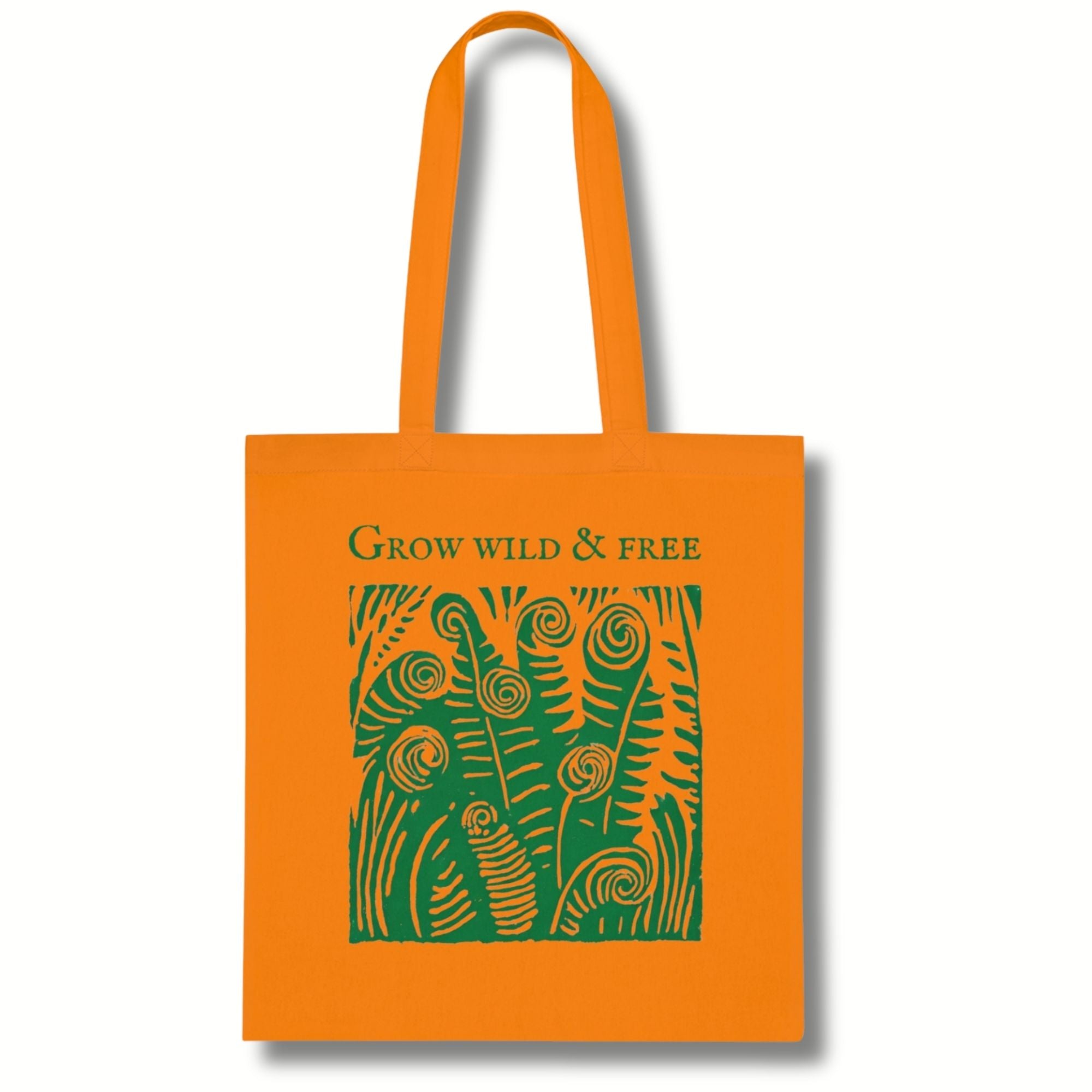 ‘Grow Wild and Free’ Fern Cotton Tote Bag