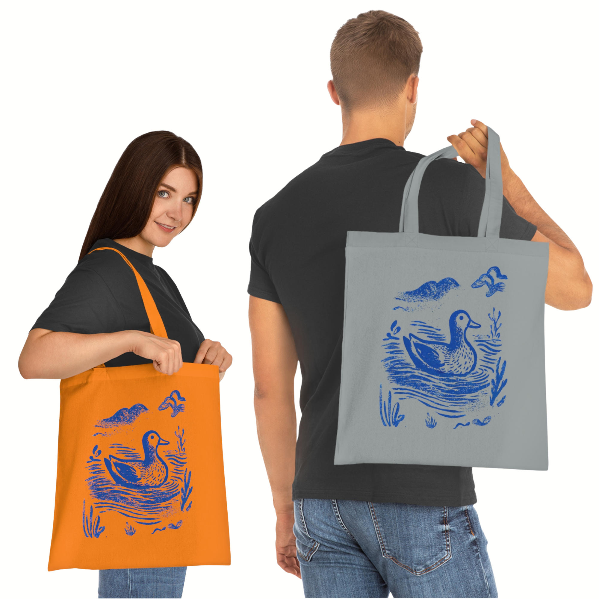 Rustic Print Duck Cotton Tote Bag