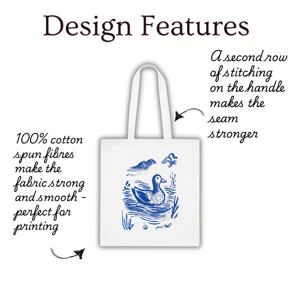 Rustic Print Duck Cotton Tote Bag