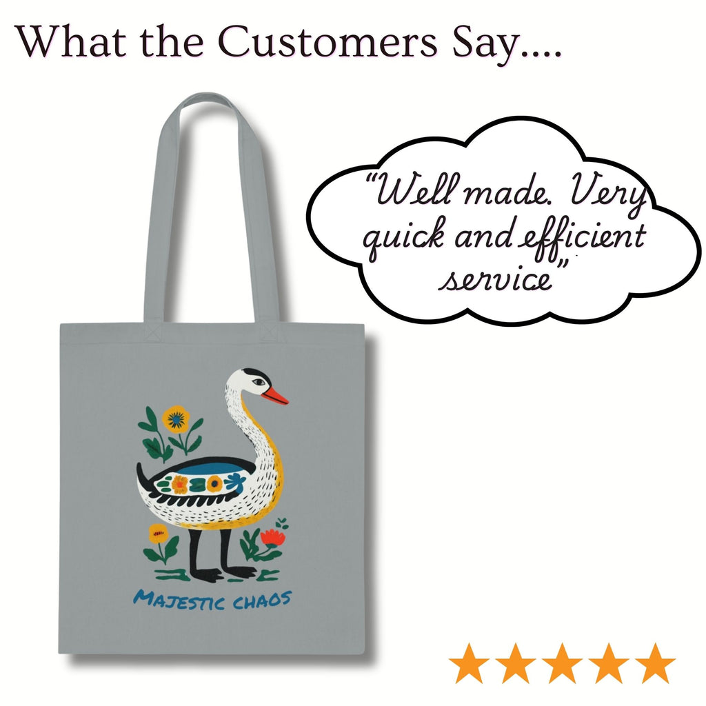 Majestic Chaos Swan Cotton Tote Bag