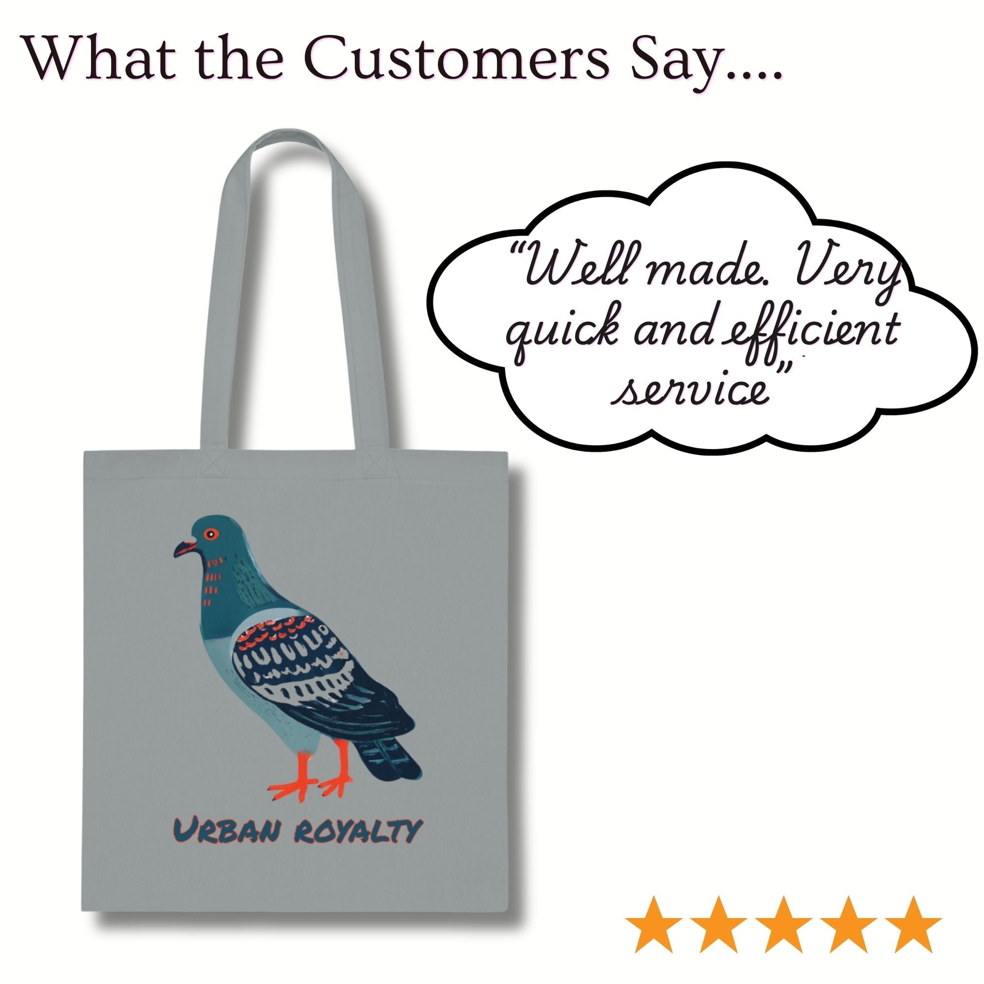 Urban Royalty Pigeon Cotton Tote Bag