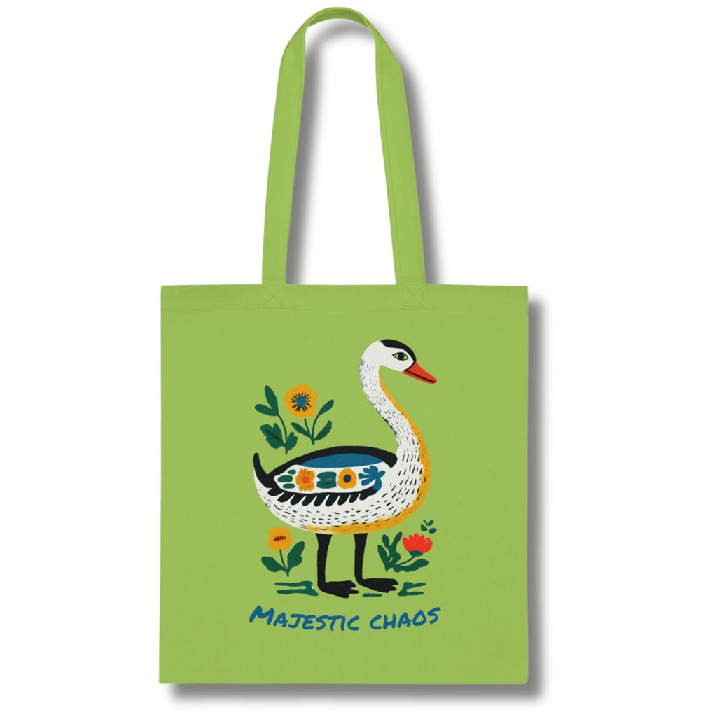 Majestic Chaos Swan Cotton Tote Bag