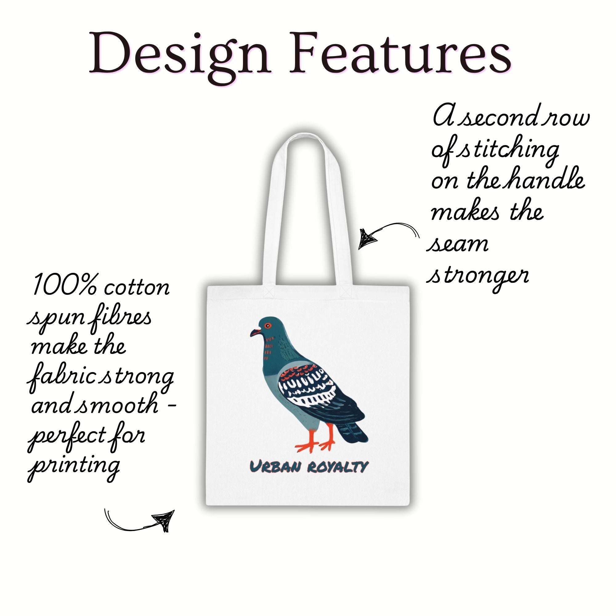 Urban Royalty Pigeon Cotton Tote Bag