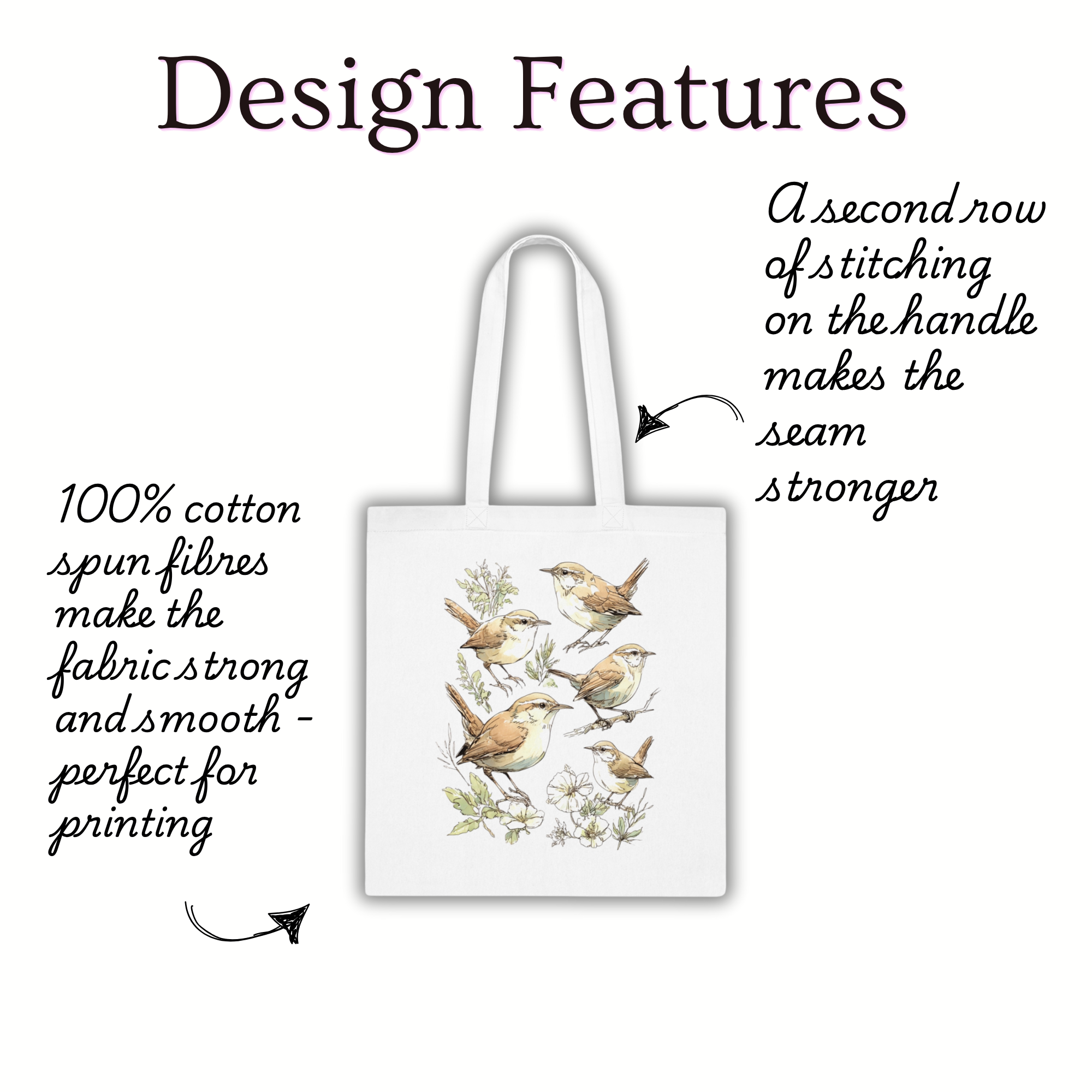 Wren Cotton Tote Bag