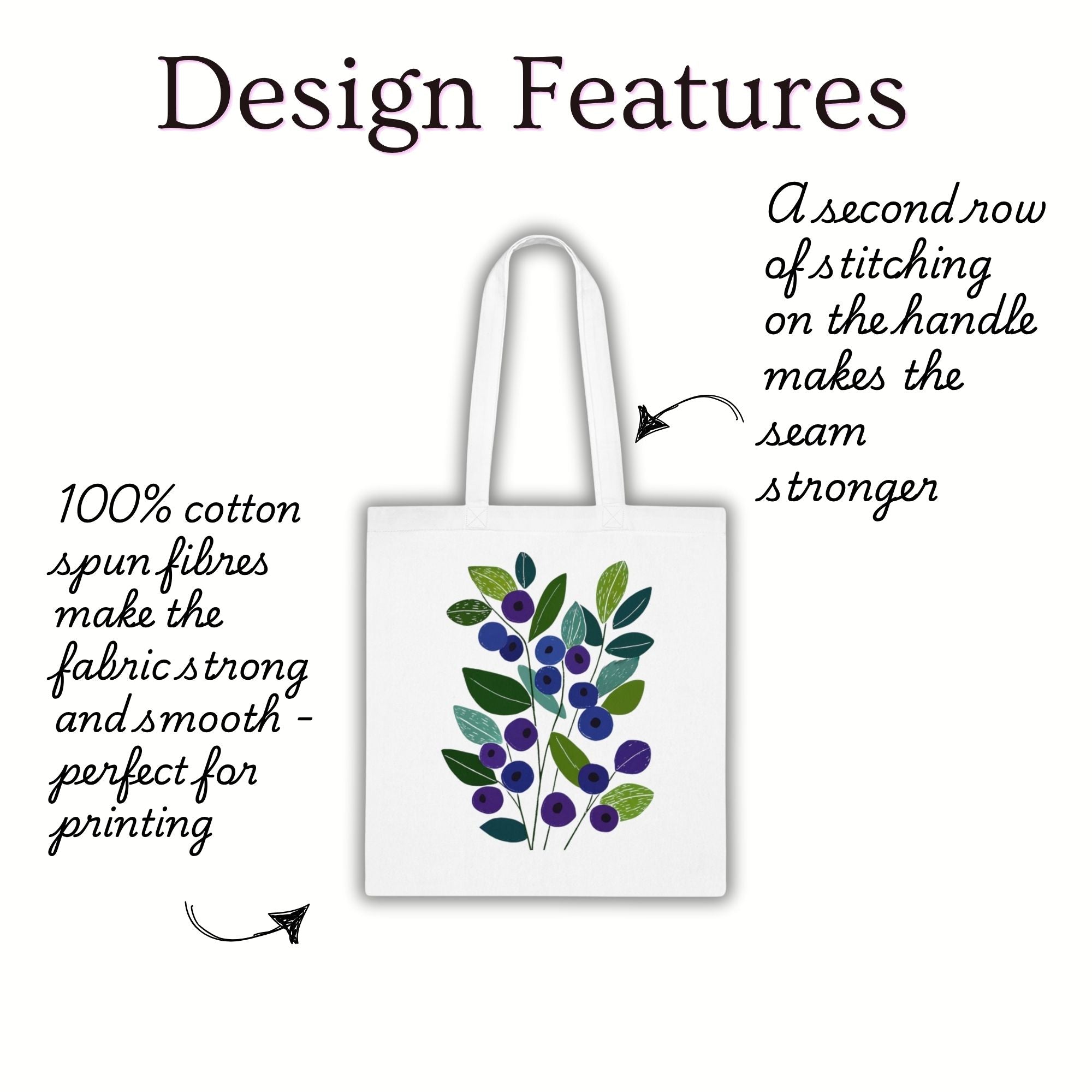 Bilberry Cotton Tote Bag