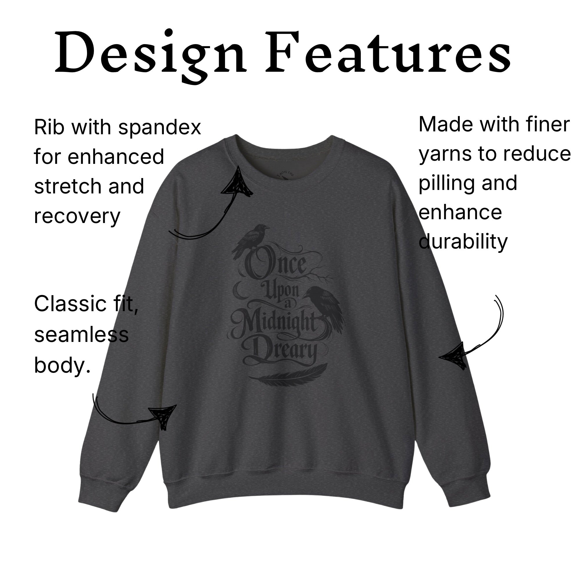 Upon a Midnight Dreary Poe Sweatshirt