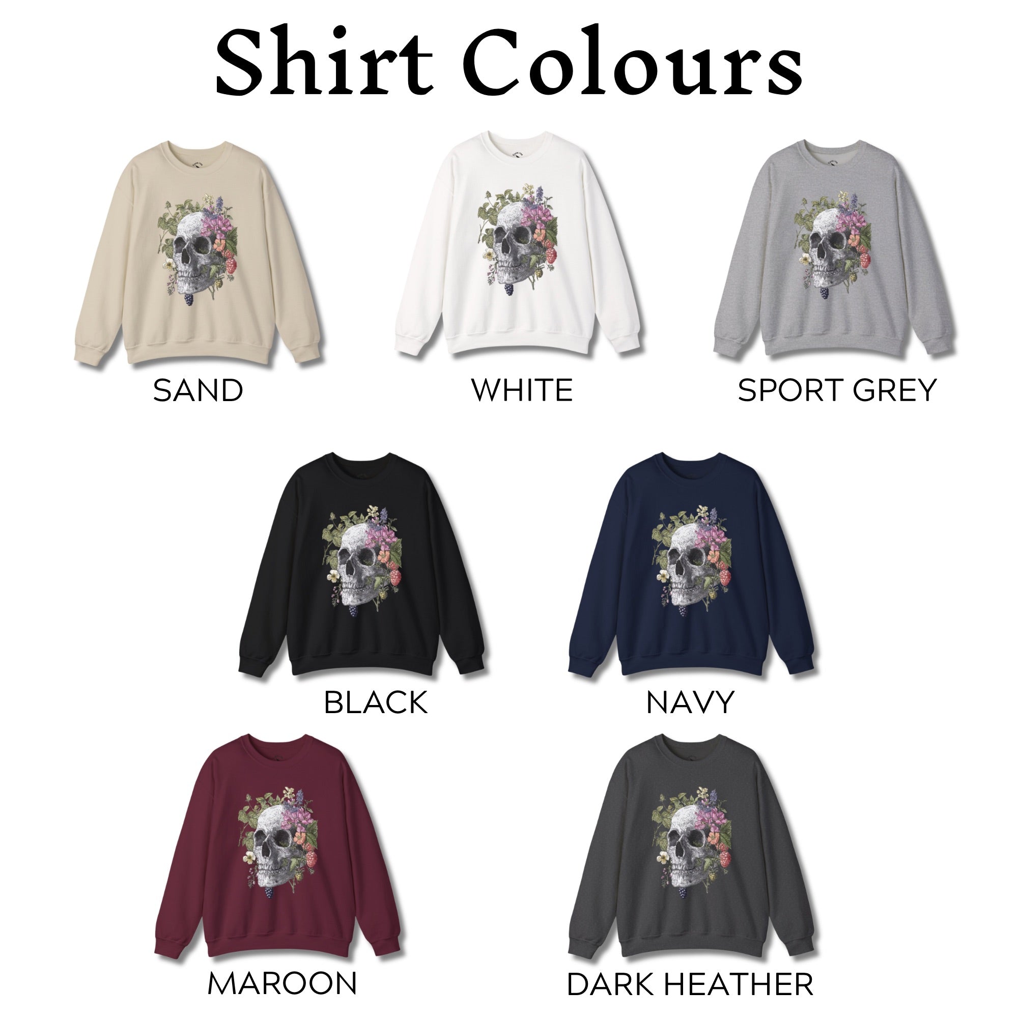 Autumn Botanical Skull Sweatshirt