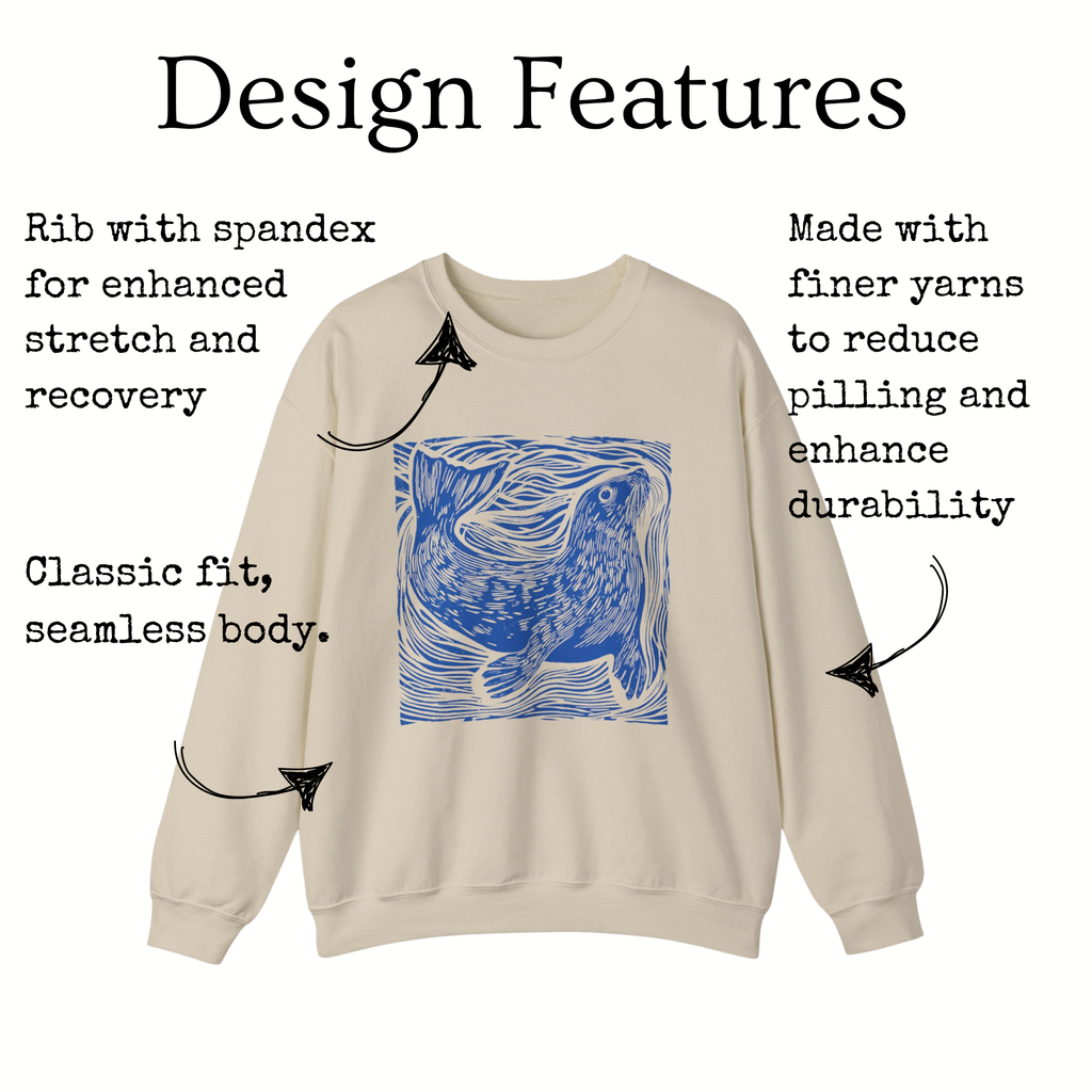 Curious Seal Rustic Print Sweatshirt