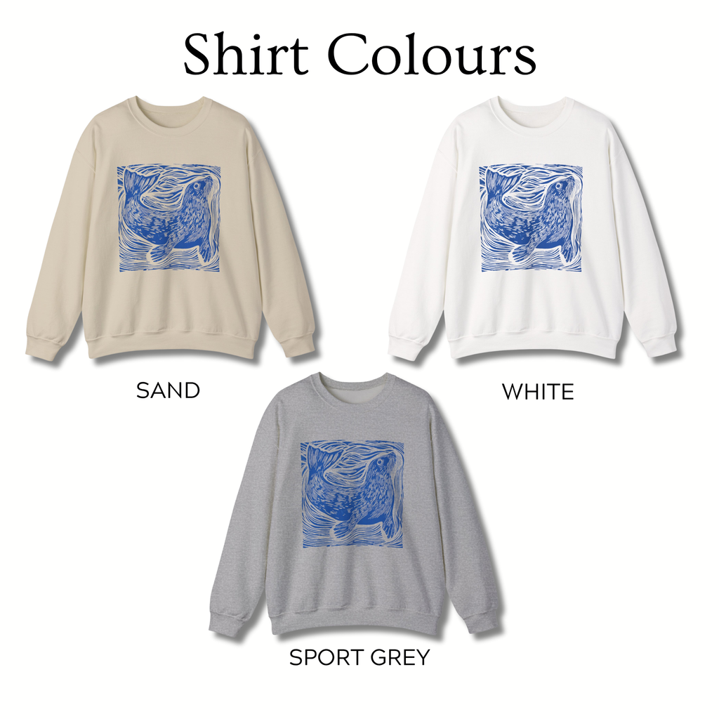 Curious Seal Rustic Print Sweatshirt