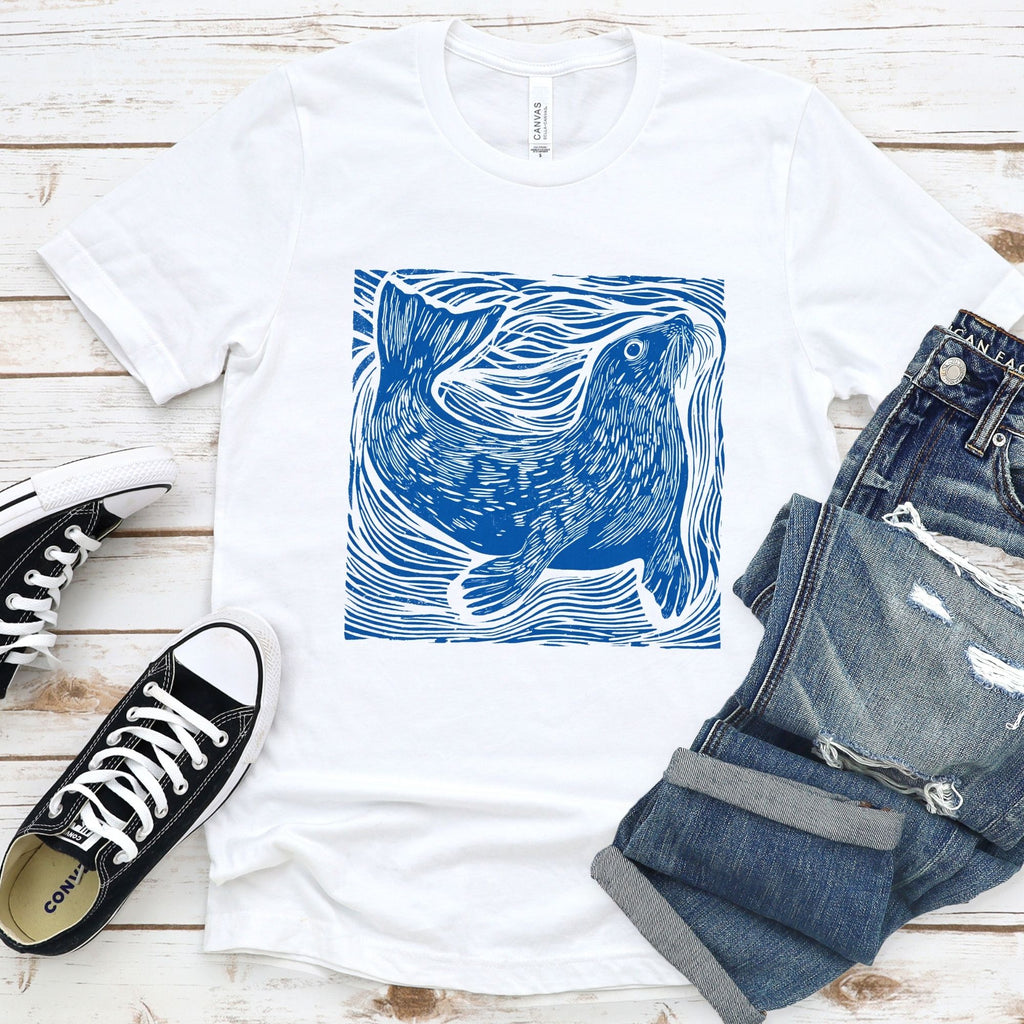 Curious Seal Rustic Print Tee
