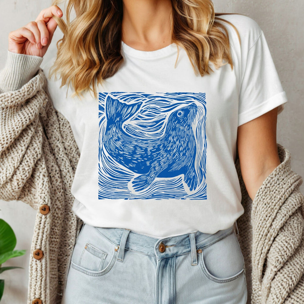 Curious Seal Rustic Print Tee