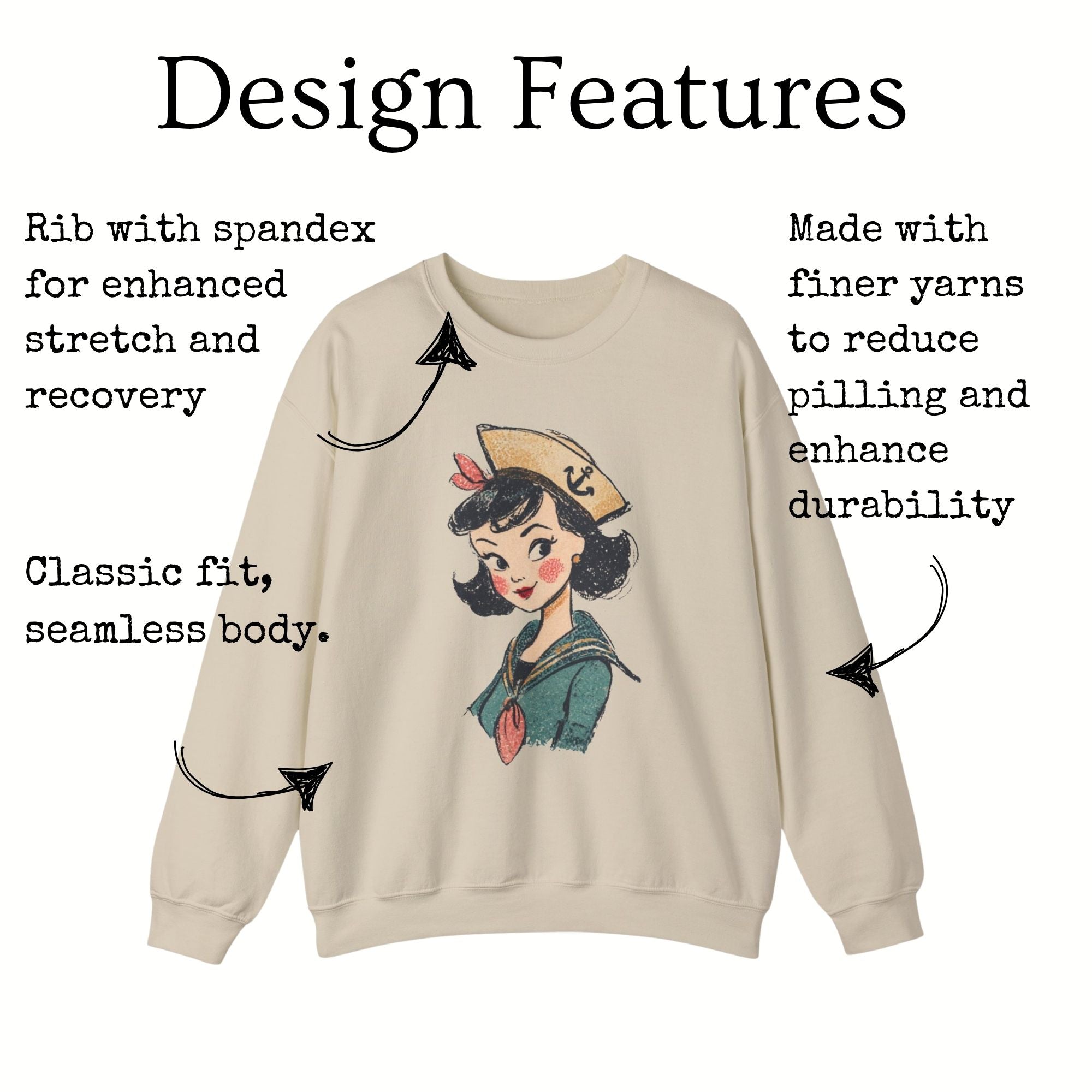 Vintage Sailor Girl Sweatshirt