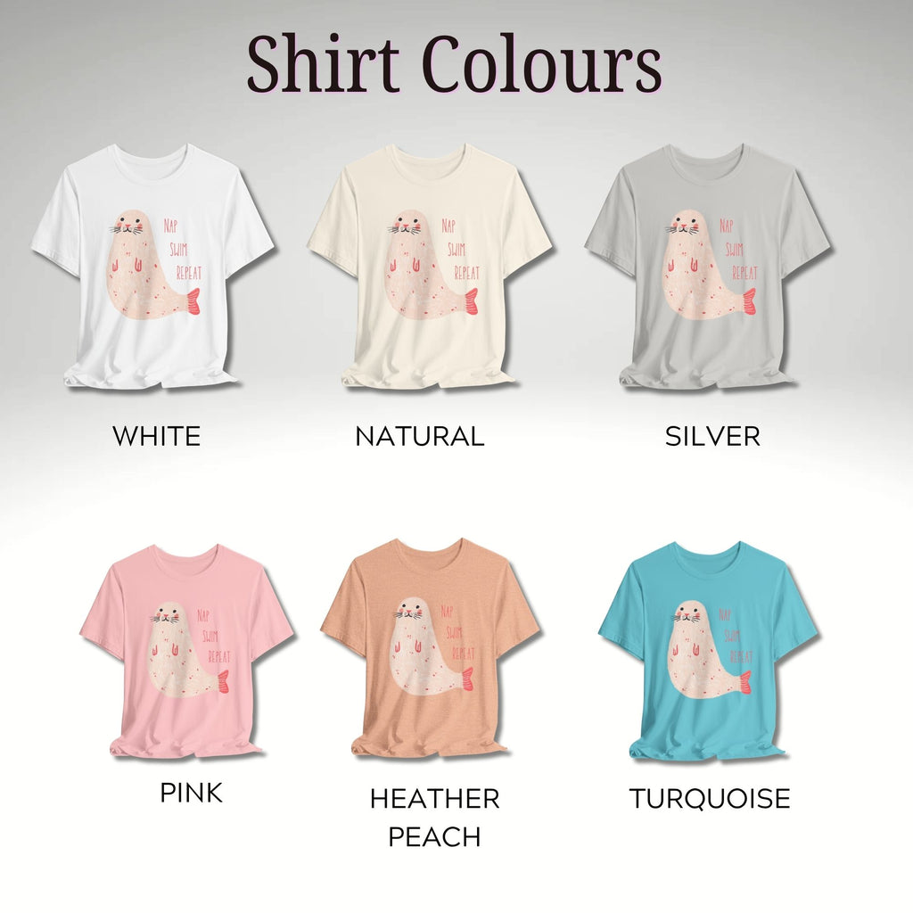 ‘Nap, Swim, Repeat’ Seal Tee